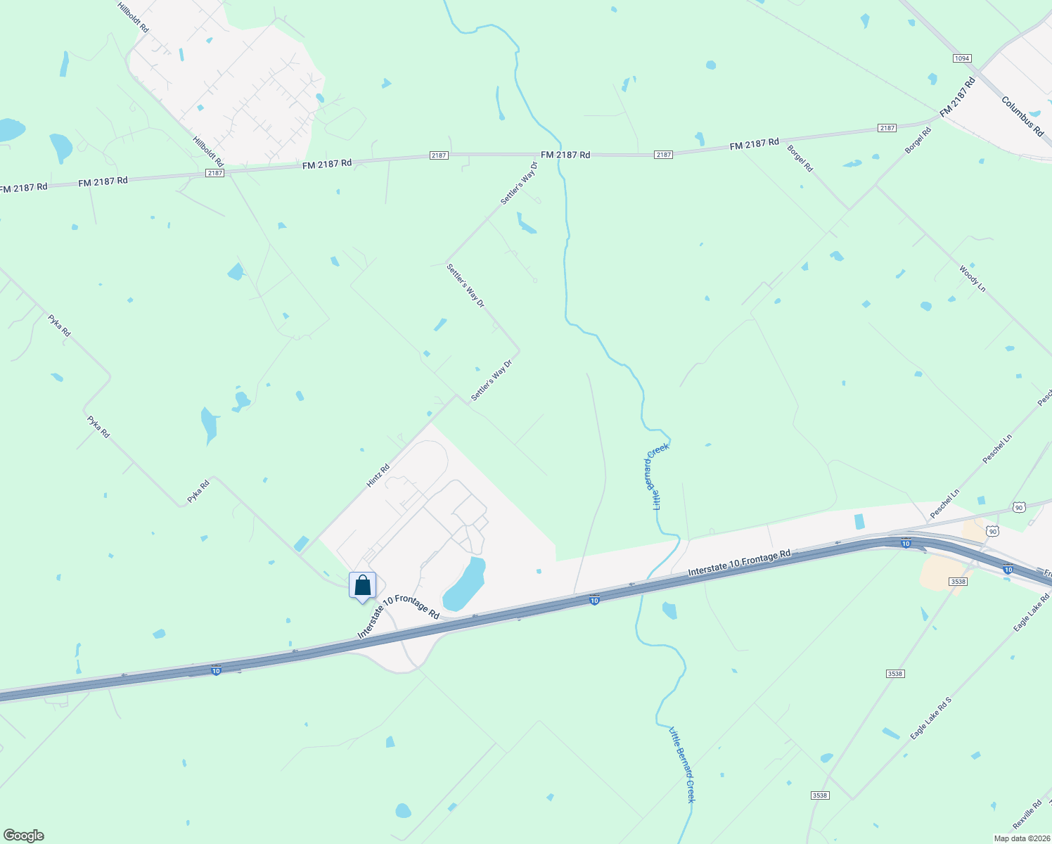 map of restaurants, bars, coffee shops, grocery stores, and more near 2193 Carlos Way Dr in Sealy