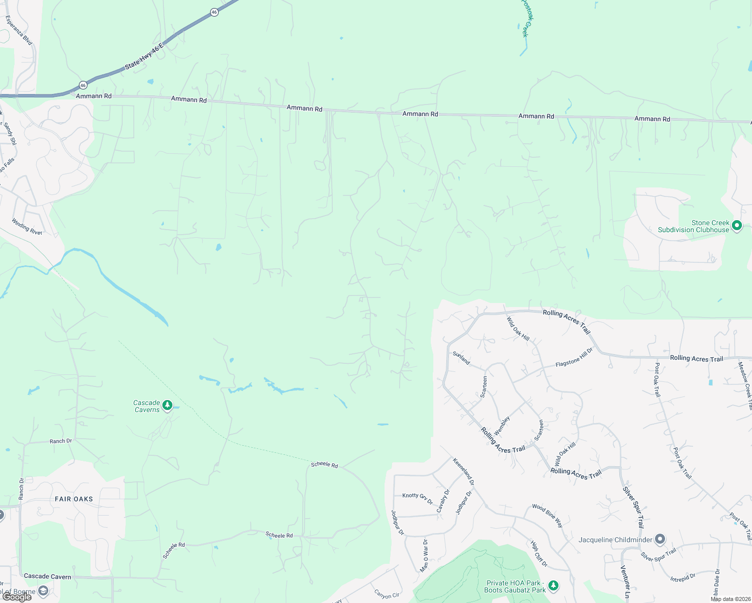 map of restaurants, bars, coffee shops, grocery stores, and more near 155 Cibolo Ridge Trail in Fair Oaks Ranch