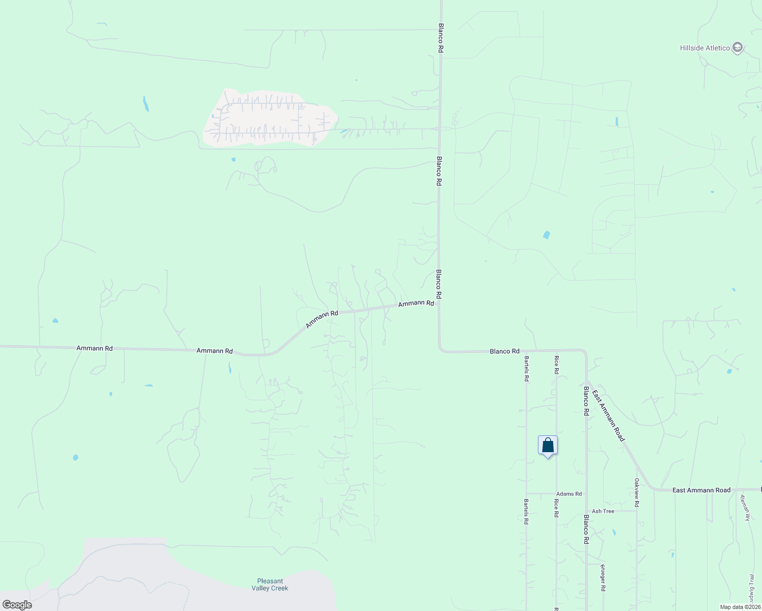 map of restaurants, bars, coffee shops, grocery stores, and more near 5261 Ammann Road in Bulverde