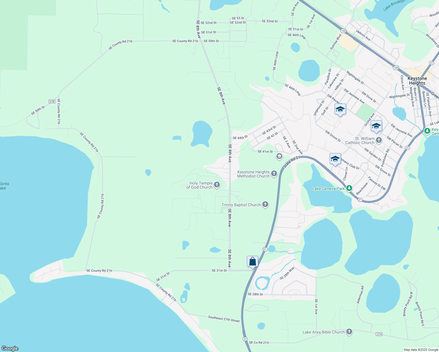 map of restaurants, bars, coffee shops, grocery stores, and more near 987 Southeast 38th Street in Melrose