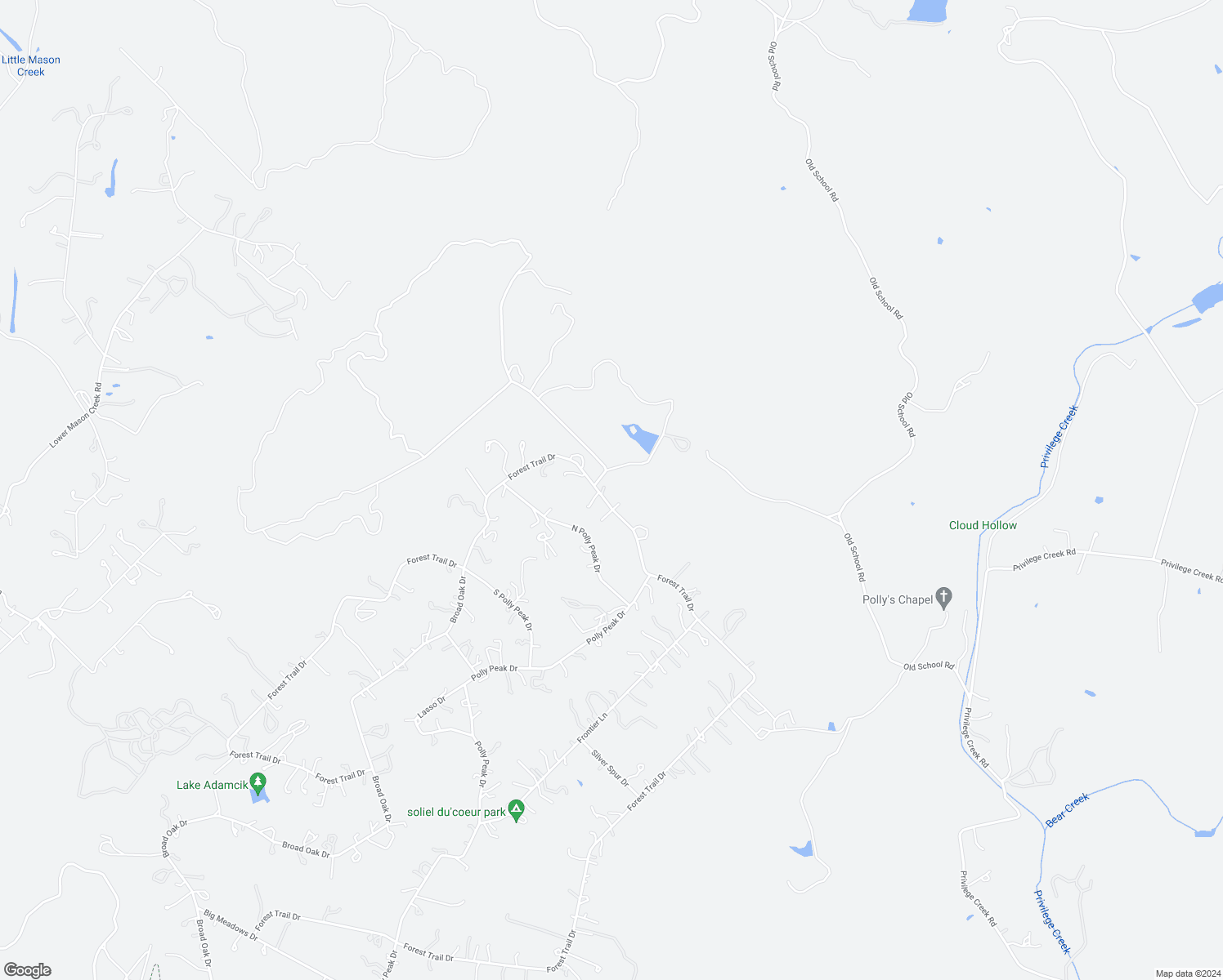 map of restaurants, bars, coffee shops, grocery stores, and more near 2185 Forest Trail Drive in Bandera