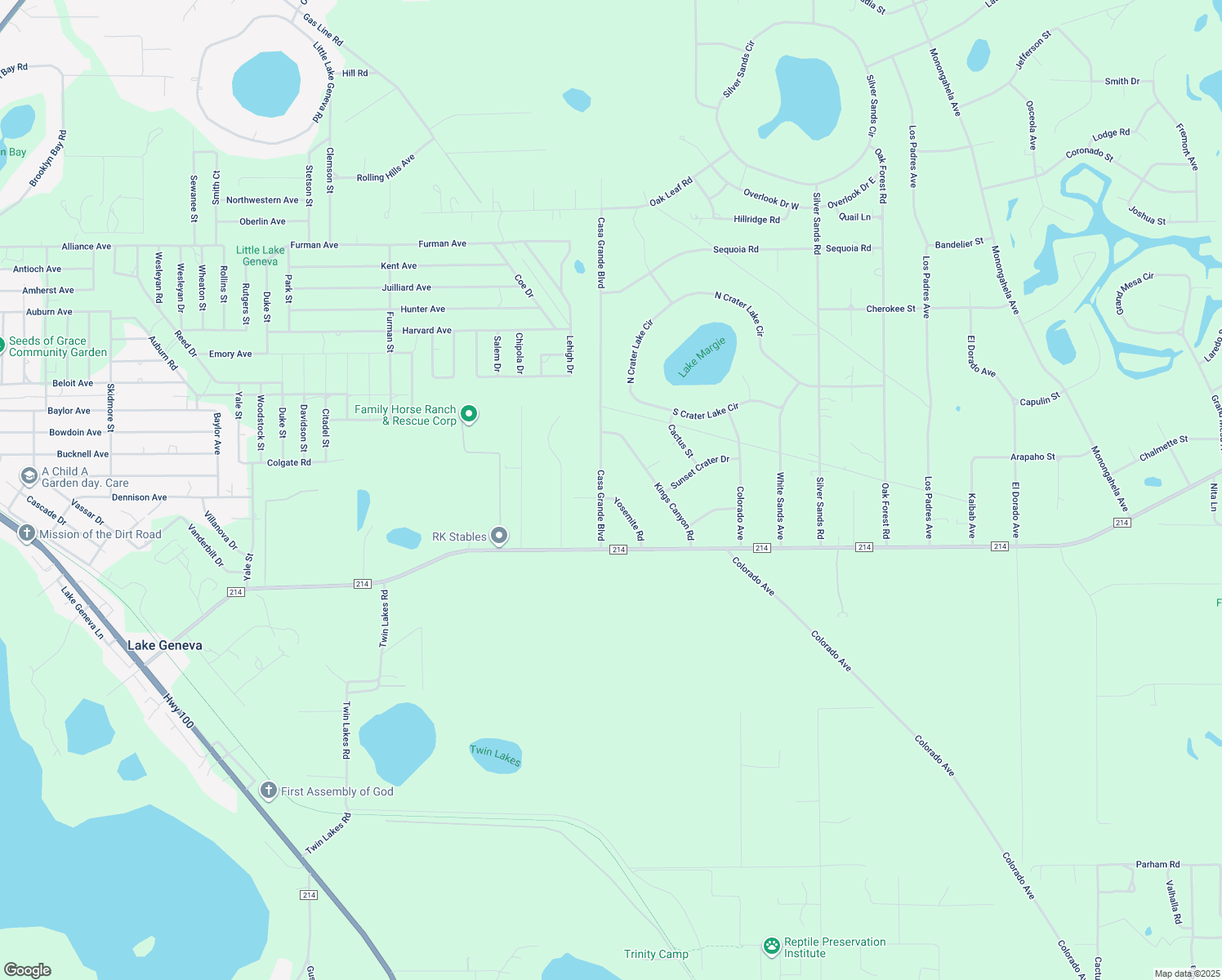 map of restaurants, bars, coffee shops, grocery stores, and more near 7683 Casa Grande Boulevard in Keystone Heights