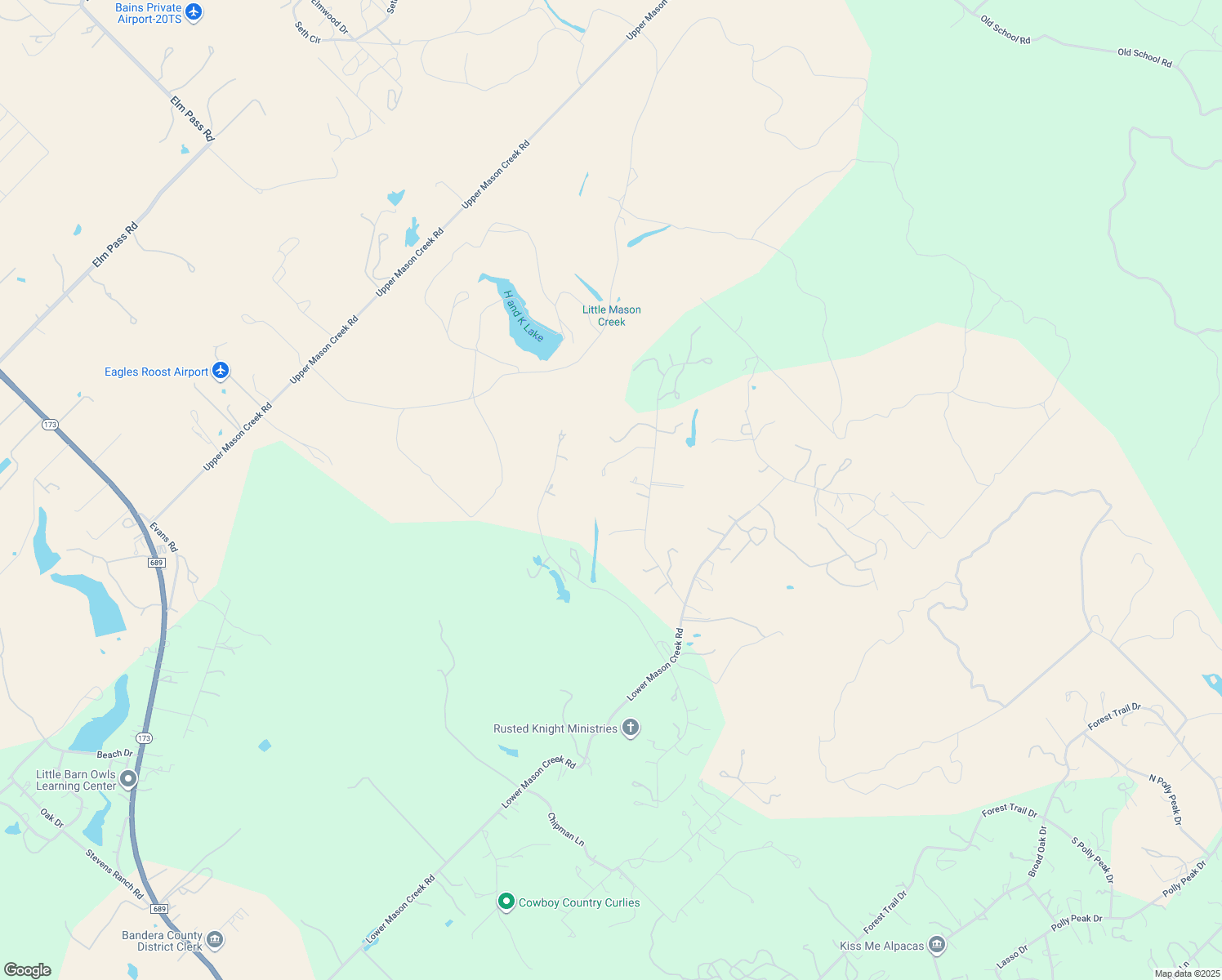 map of restaurants, bars, coffee shops, grocery stores, and more near 483 Deer Valley in Bandera