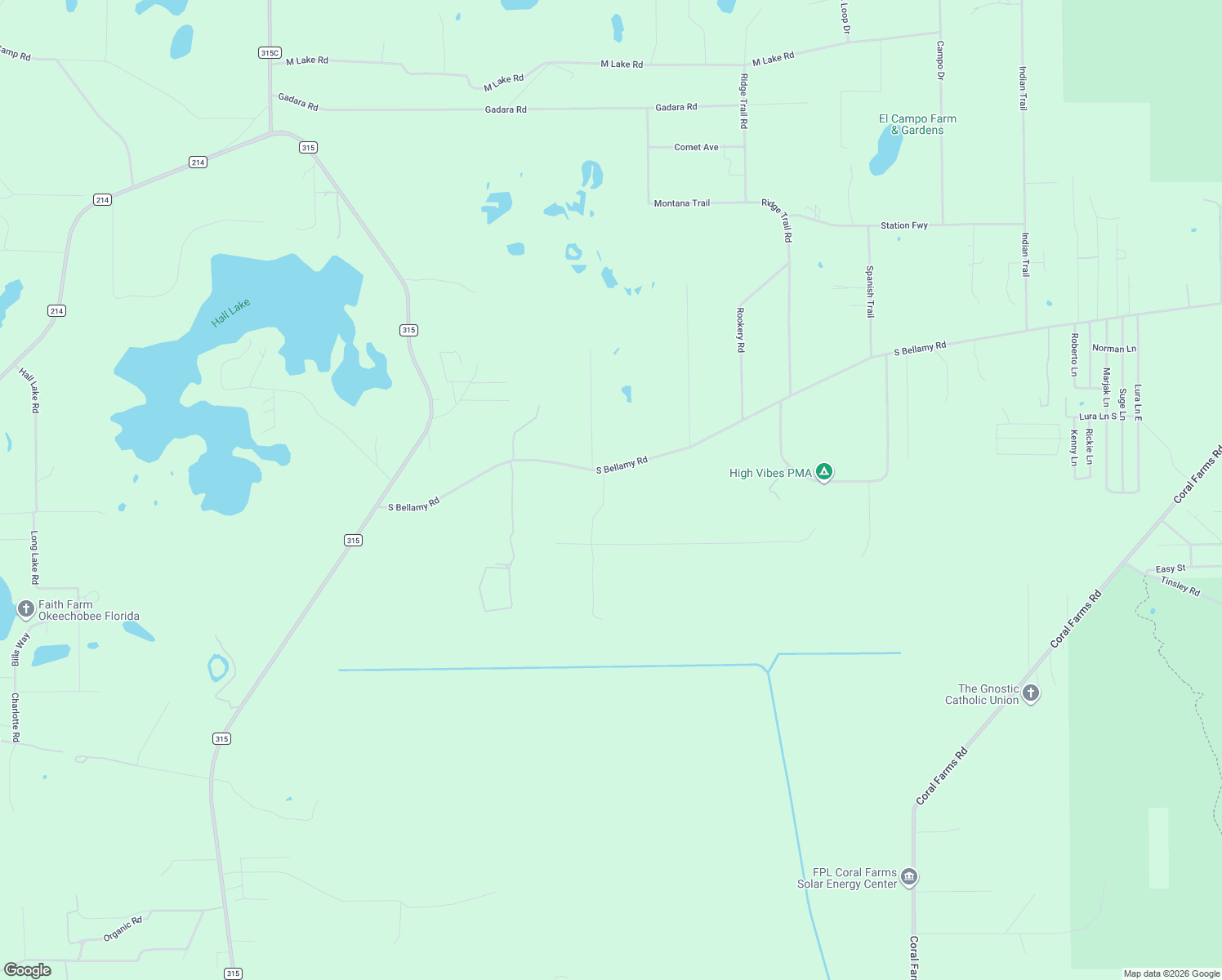 map of restaurants, bars, coffee shops, grocery stores, and more near 1756 Bellamy Road in Florahome