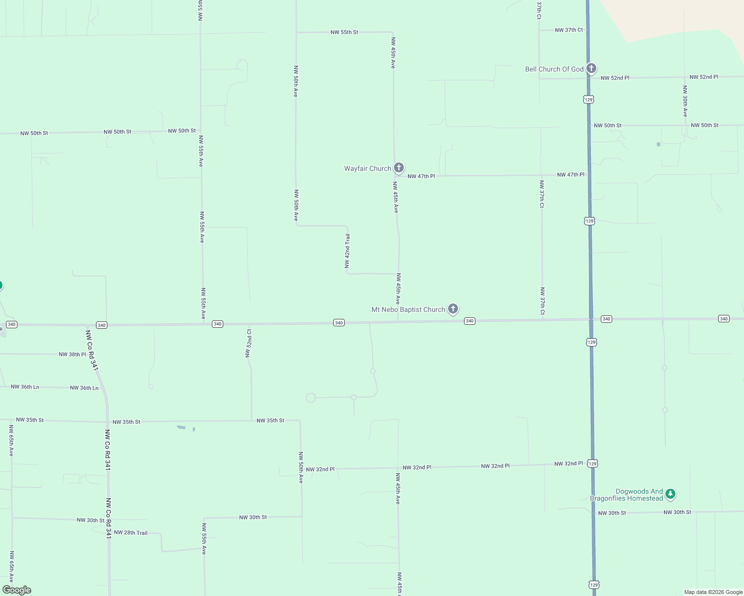 map of restaurants, bars, coffee shops, grocery stores, and more near 4700 County Road 340 in Bell