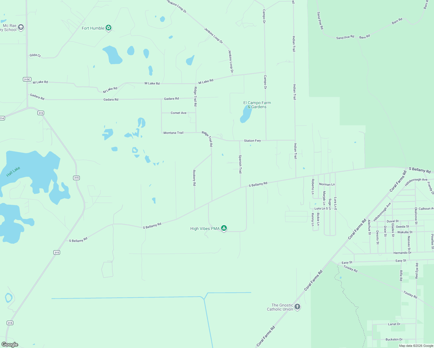 map of restaurants, bars, coffee shops, grocery stores, and more near 7231 Ridge Trail Road in Keystone Heights