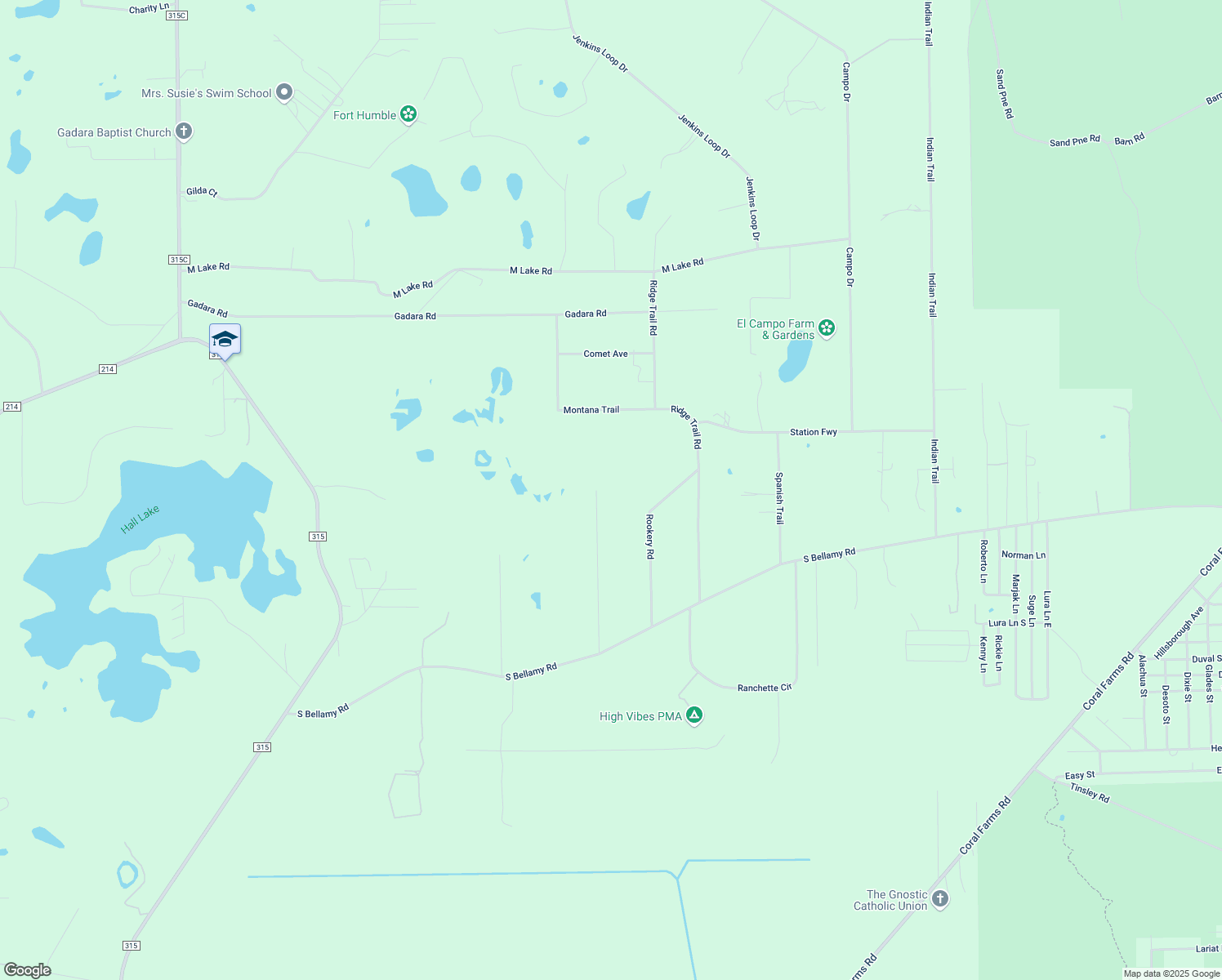 map of restaurants, bars, coffee shops, grocery stores, and more near 7209 Cooper Prairie Road in Keystone Heights