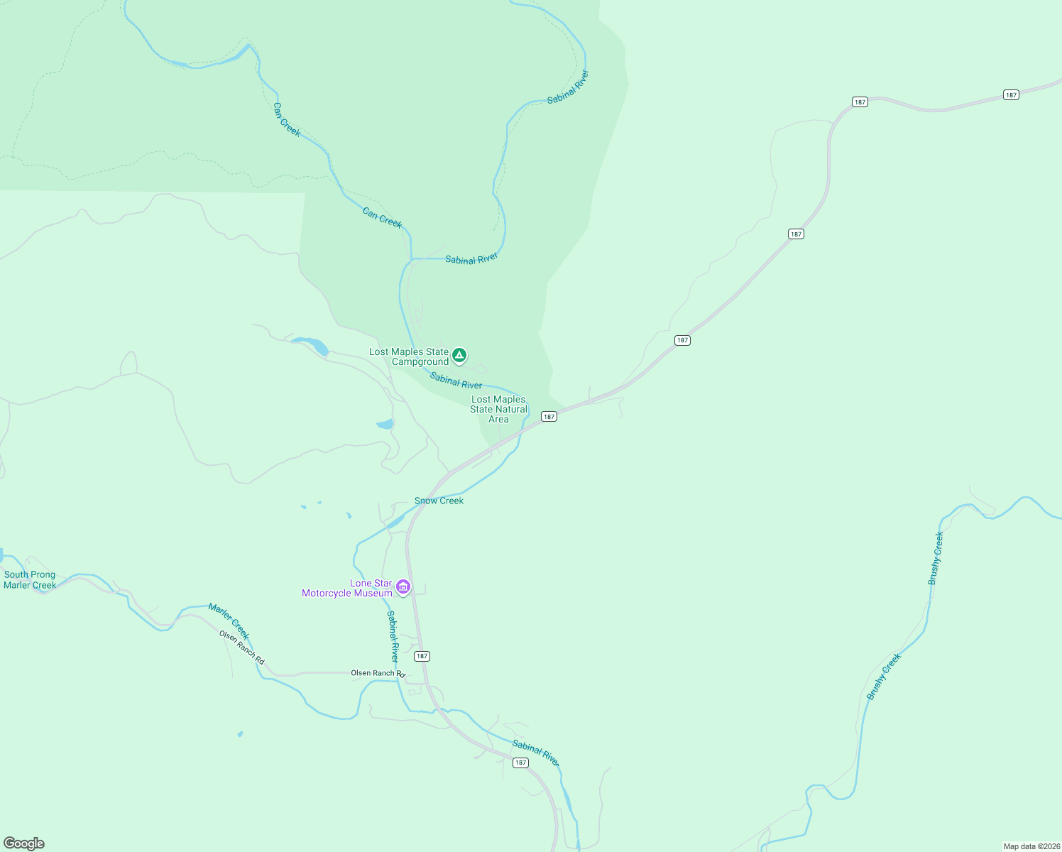 map of restaurants, bars, coffee shops, grocery stores, and more near Ranch Road 187 in Vanderpool
