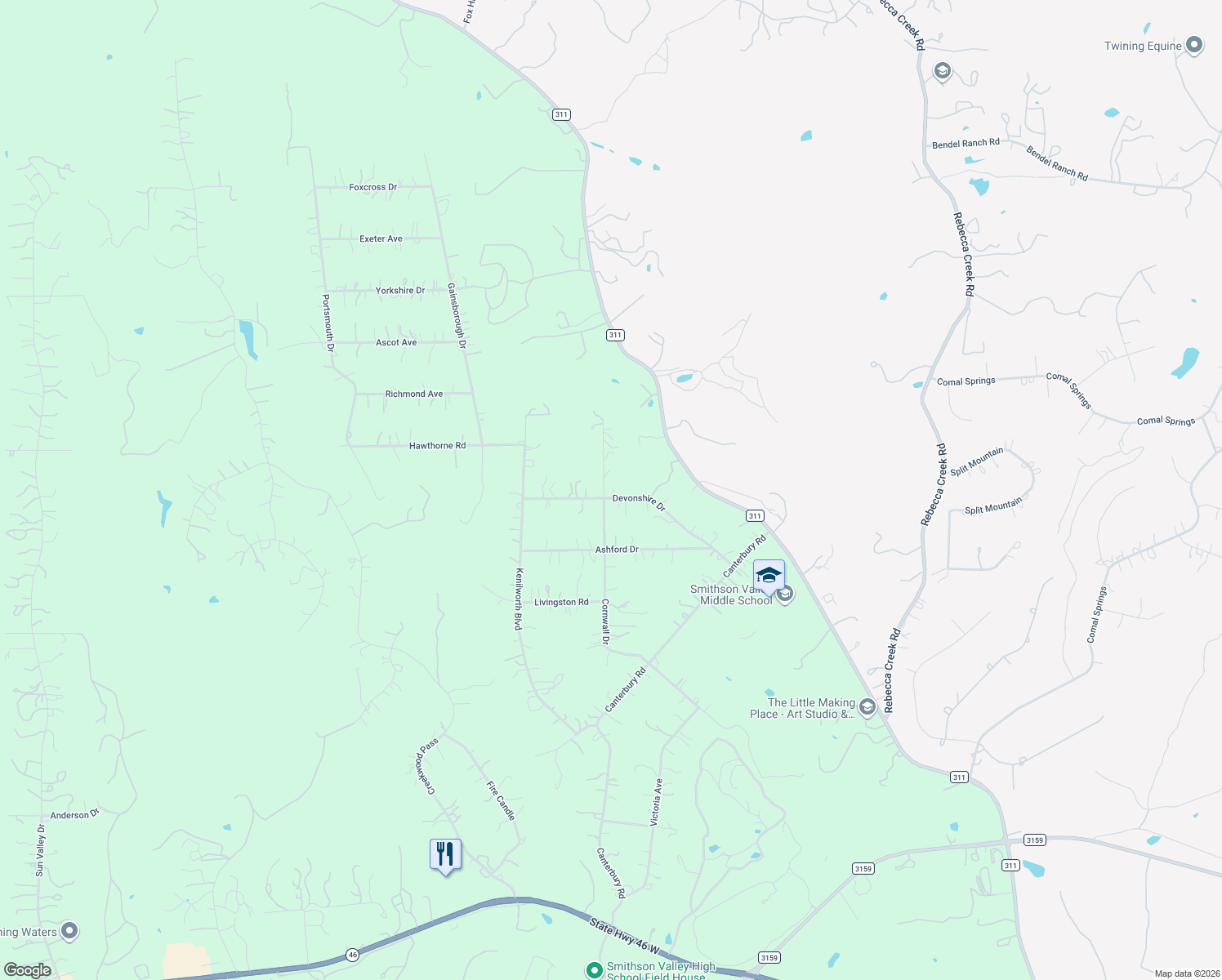 map of restaurants, bars, coffee shops, grocery stores, and more near 7058 Devonshire Drive in Spring Branch
