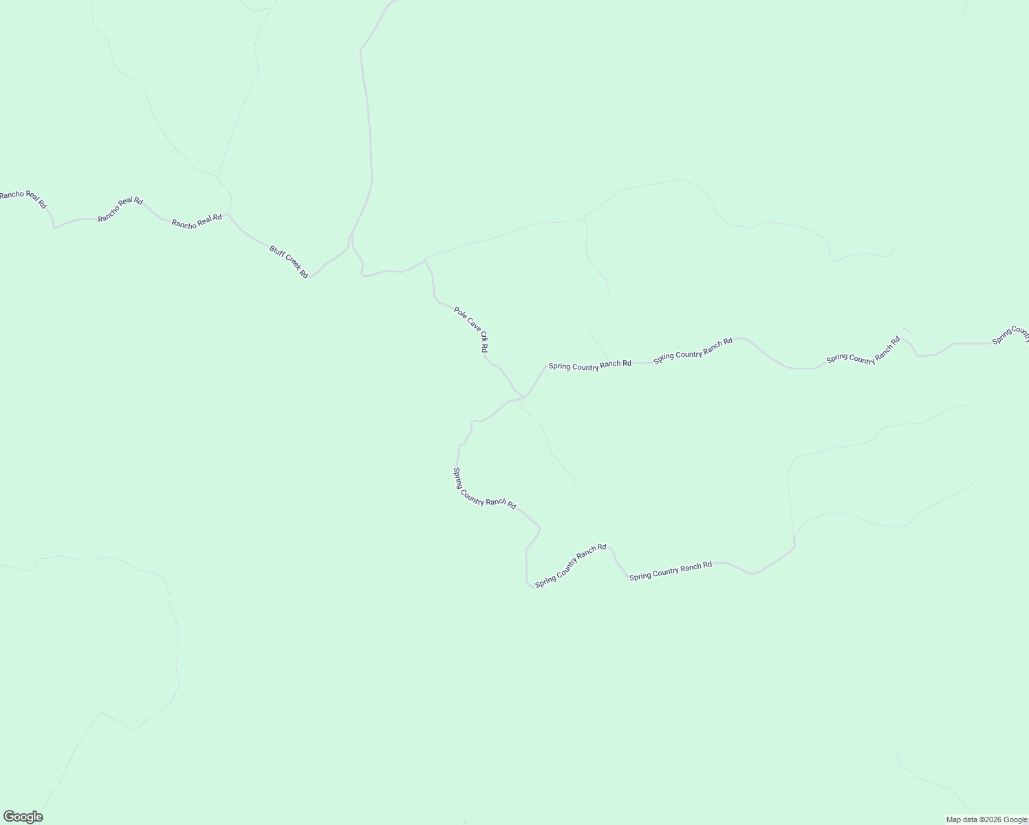 map of restaurants, bars, coffee shops, grocery stores, and more near Spring Country Ranch Road in Leakey