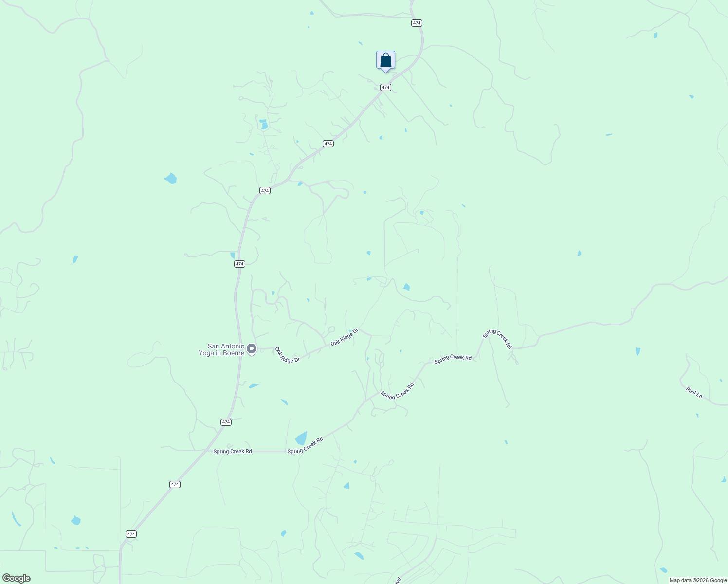 map of restaurants, bars, coffee shops, grocery stores, and more near 412 Oak Ridge Drive in Boerne