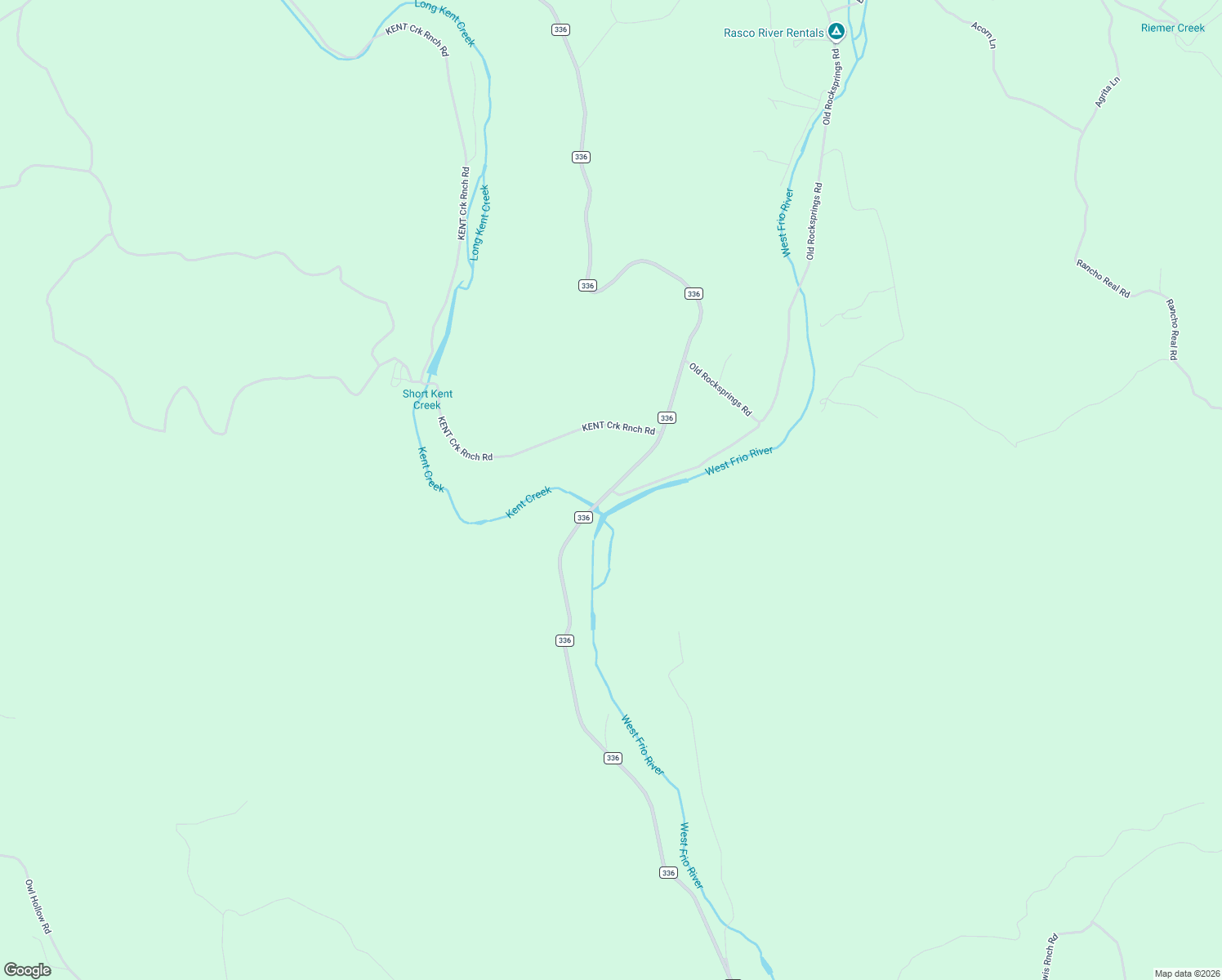 map of restaurants, bars, coffee shops, grocery stores, and more near Ranch Road 336 in Leakey