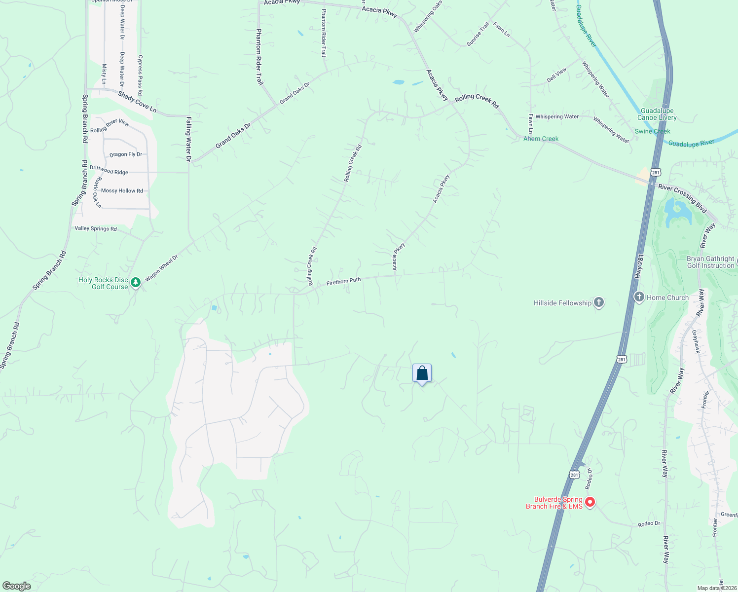 map of restaurants, bars, coffee shops, grocery stores, and more near 201 Yucca Canyon in Spring Branch