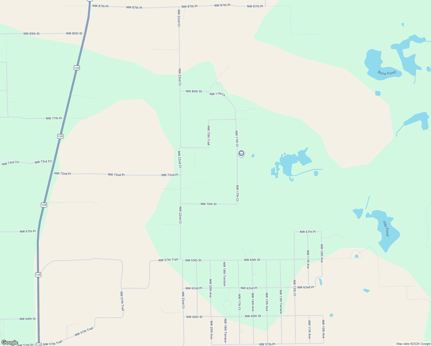 map of restaurants, bars, coffee shops, grocery stores, and more near 1987 Northwest 75th Trail in Bell