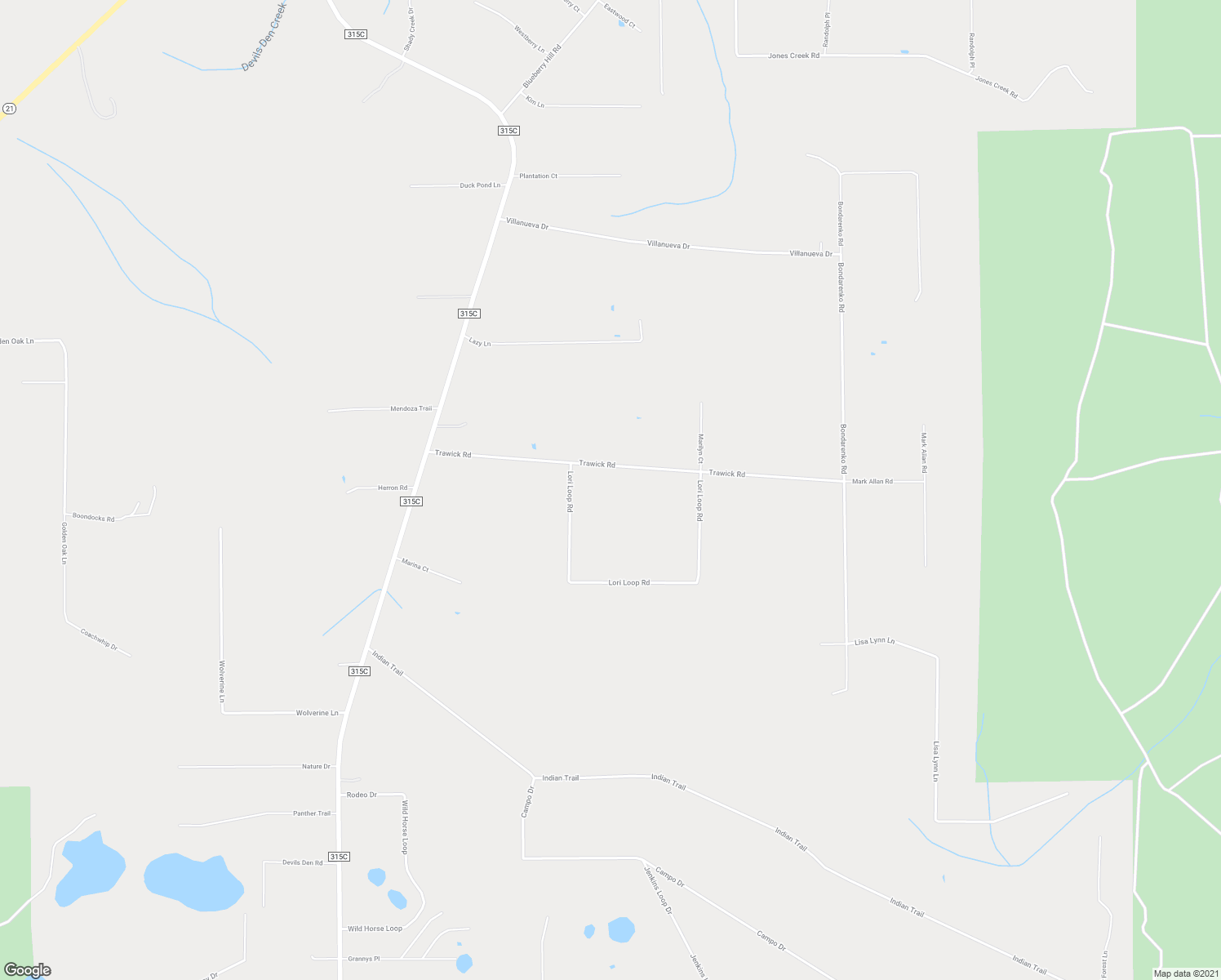 map of restaurants, bars, coffee shops, grocery stores, and more near 5945 Trawick Road in Keystone Heights