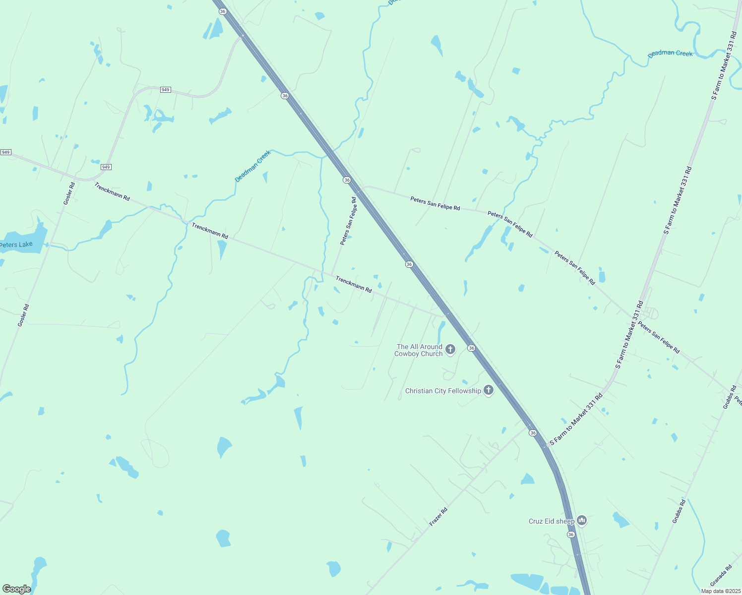 map of restaurants, bars, coffee shops, grocery stores, and more near 561 Trenckmann Rd in Sealy