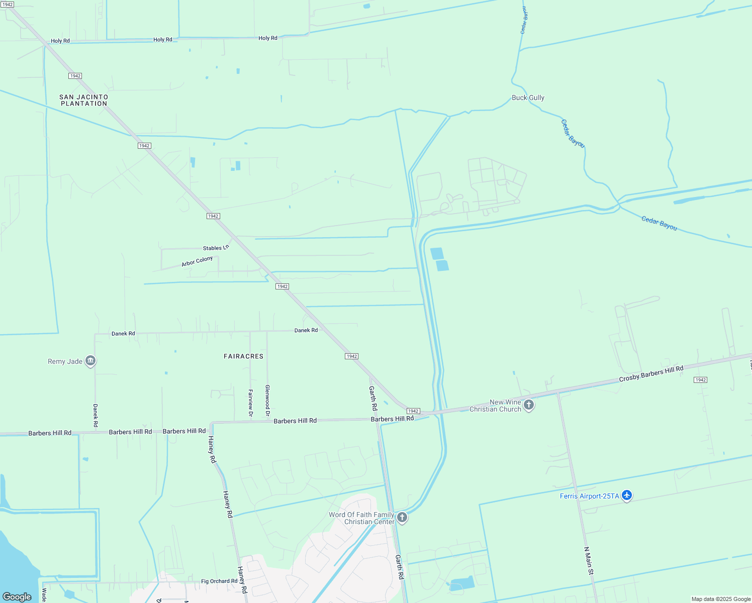 map of restaurants, bars, coffee shops, grocery stores, and more near 4826 Apache Lane in Crosby