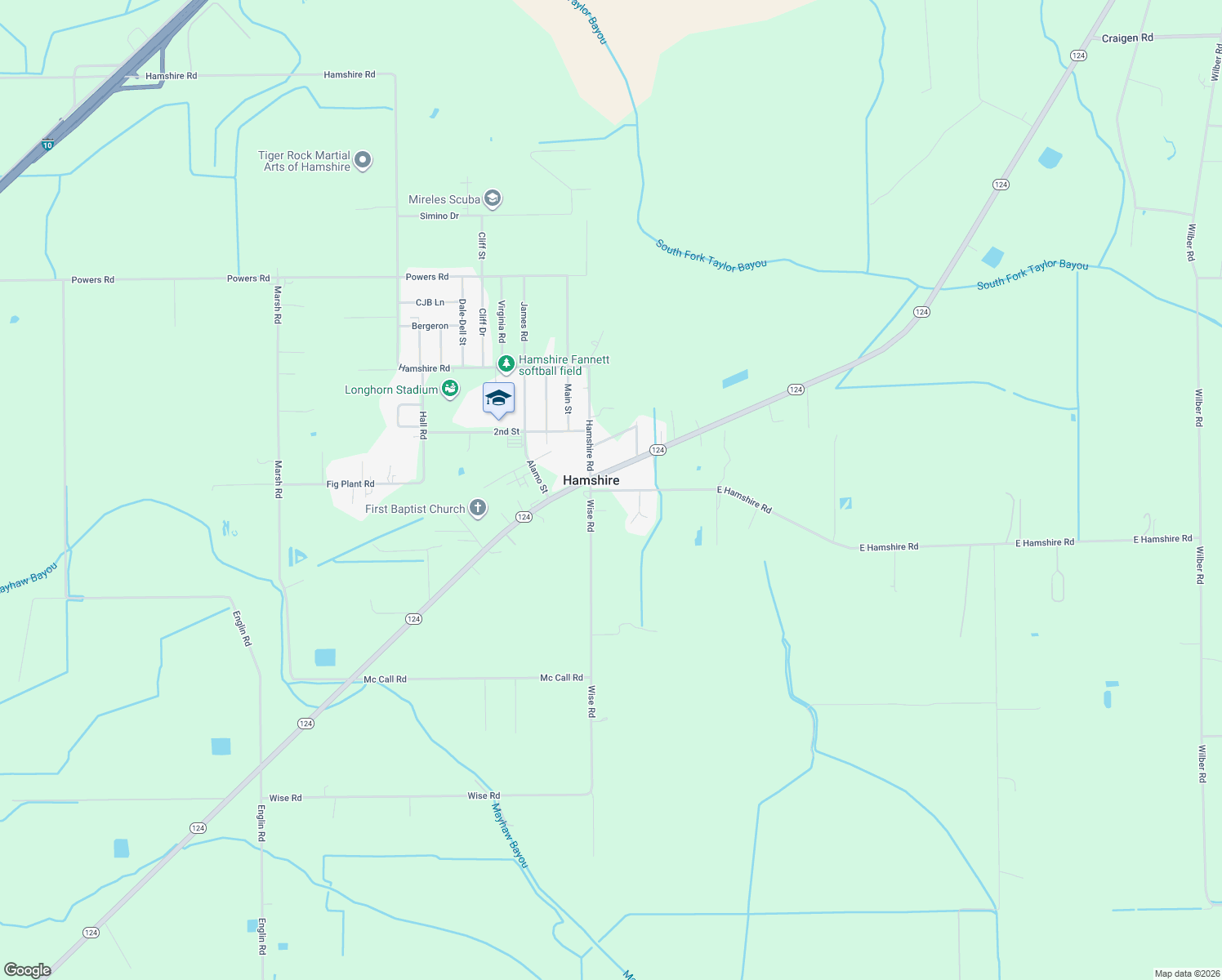 map of restaurants, bars, coffee shops, grocery stores, and more near 11586 East Hamshire Road in Hamshire