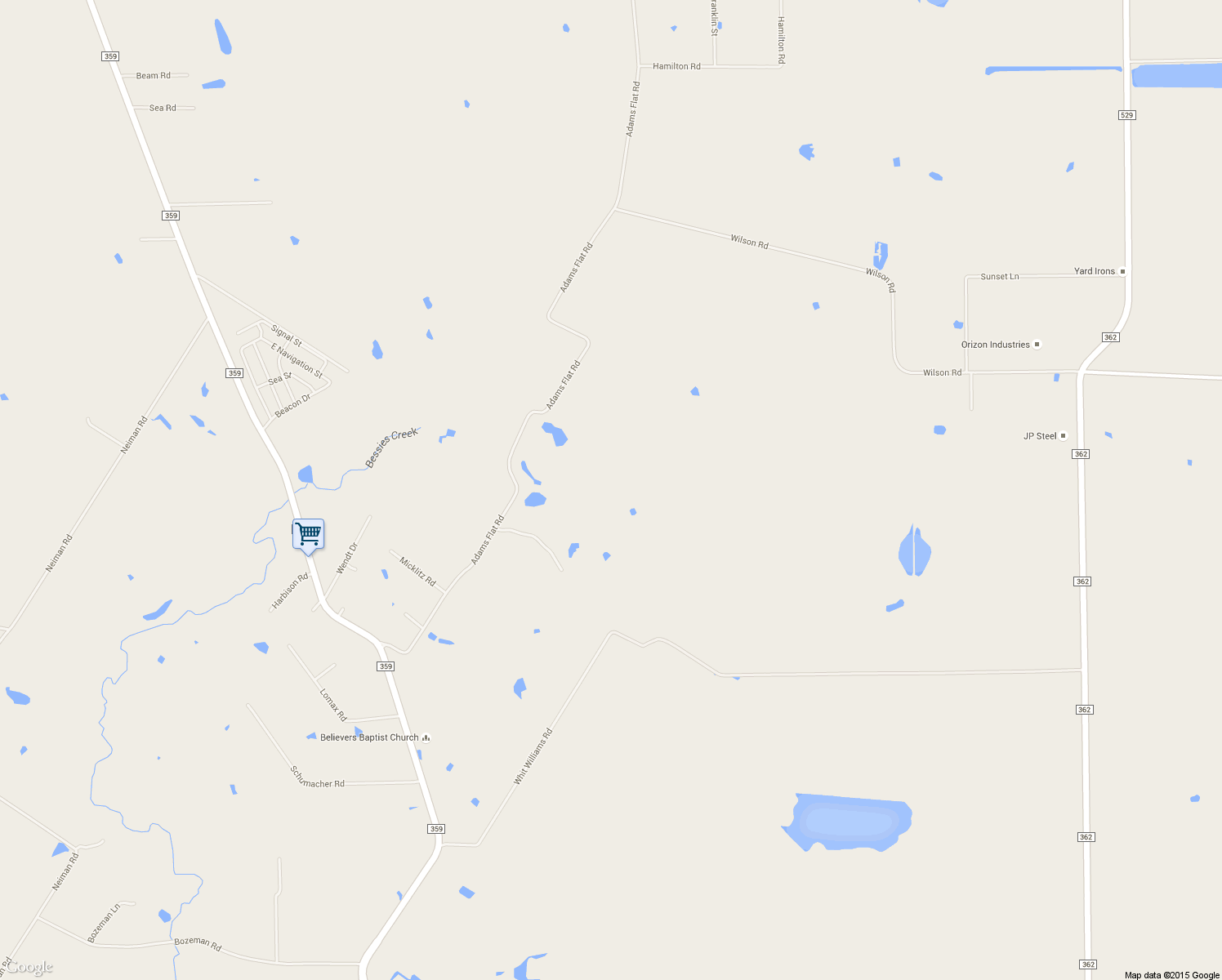 map of restaurants, bars, coffee shops, grocery stores, and more near 6490 Adams Flat Rd in Brookshire