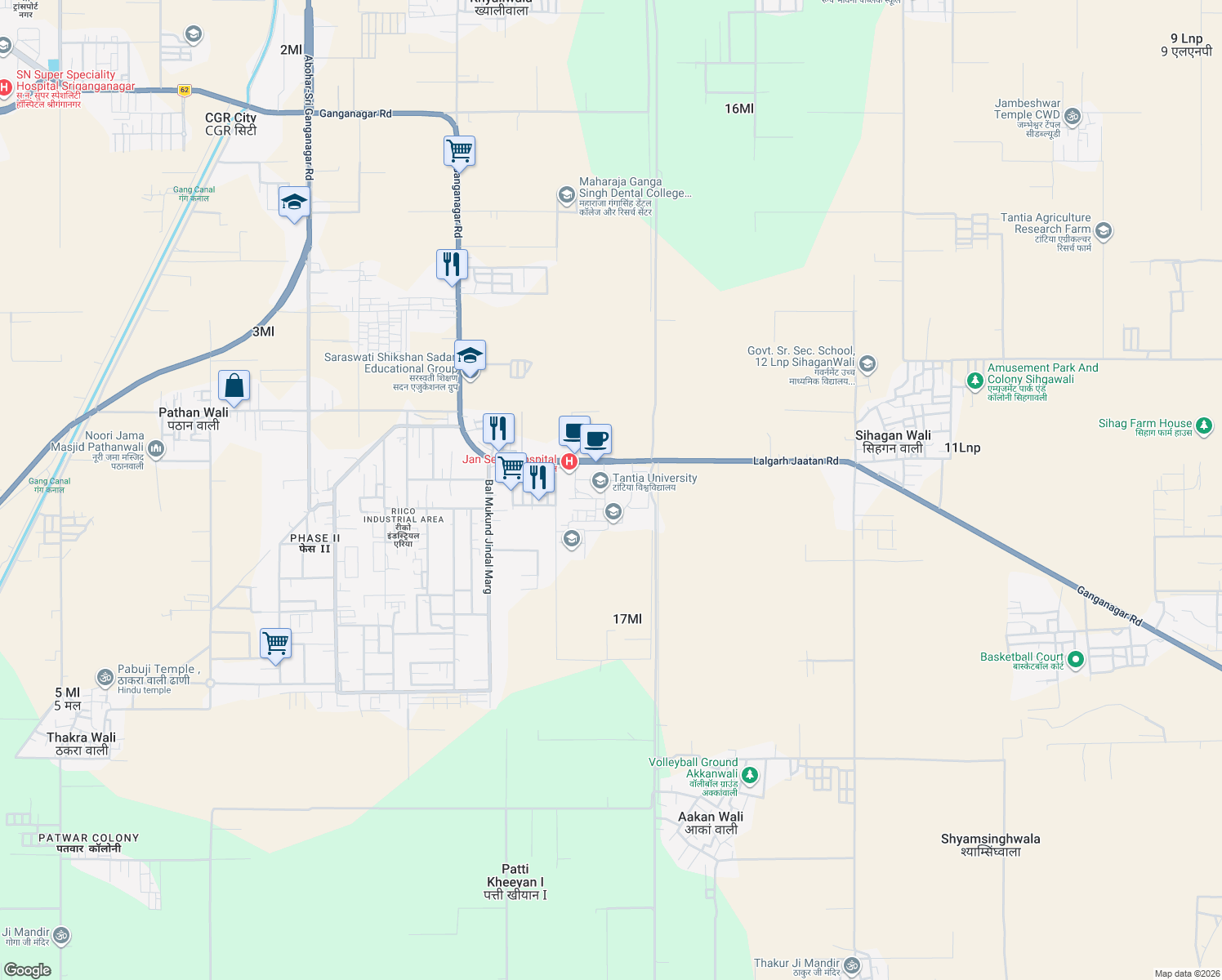 map of restaurants, bars, coffee shops, grocery stores, and more near in 17Ml