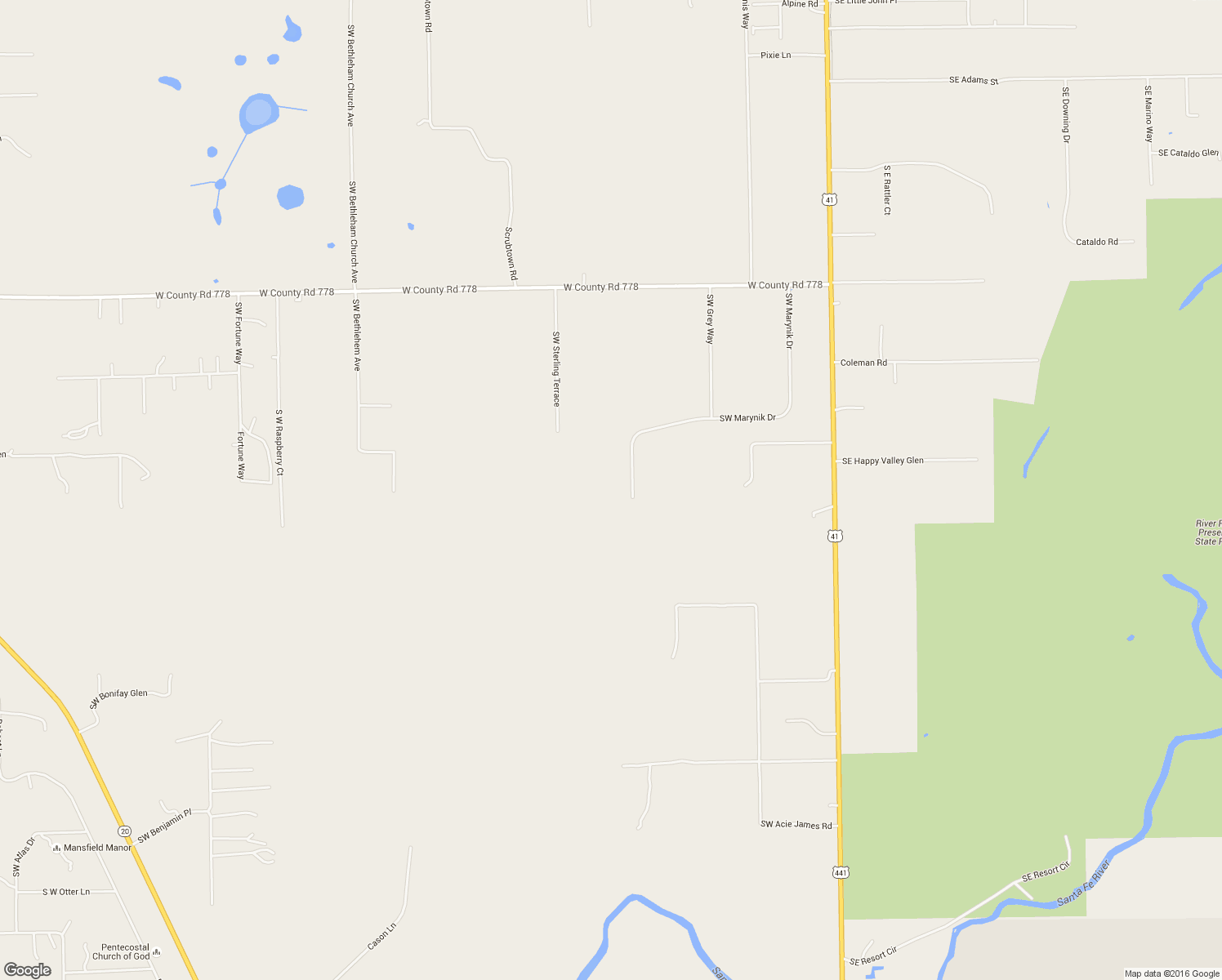 map of restaurants, bars, coffee shops, grocery stores, and more near 1136 Southwest Marynik Drive in High Springs