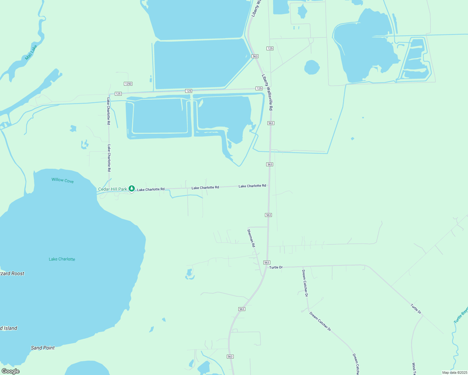 map of restaurants, bars, coffee shops, grocery stores, and more near 177 Sherman Road in Wallisville