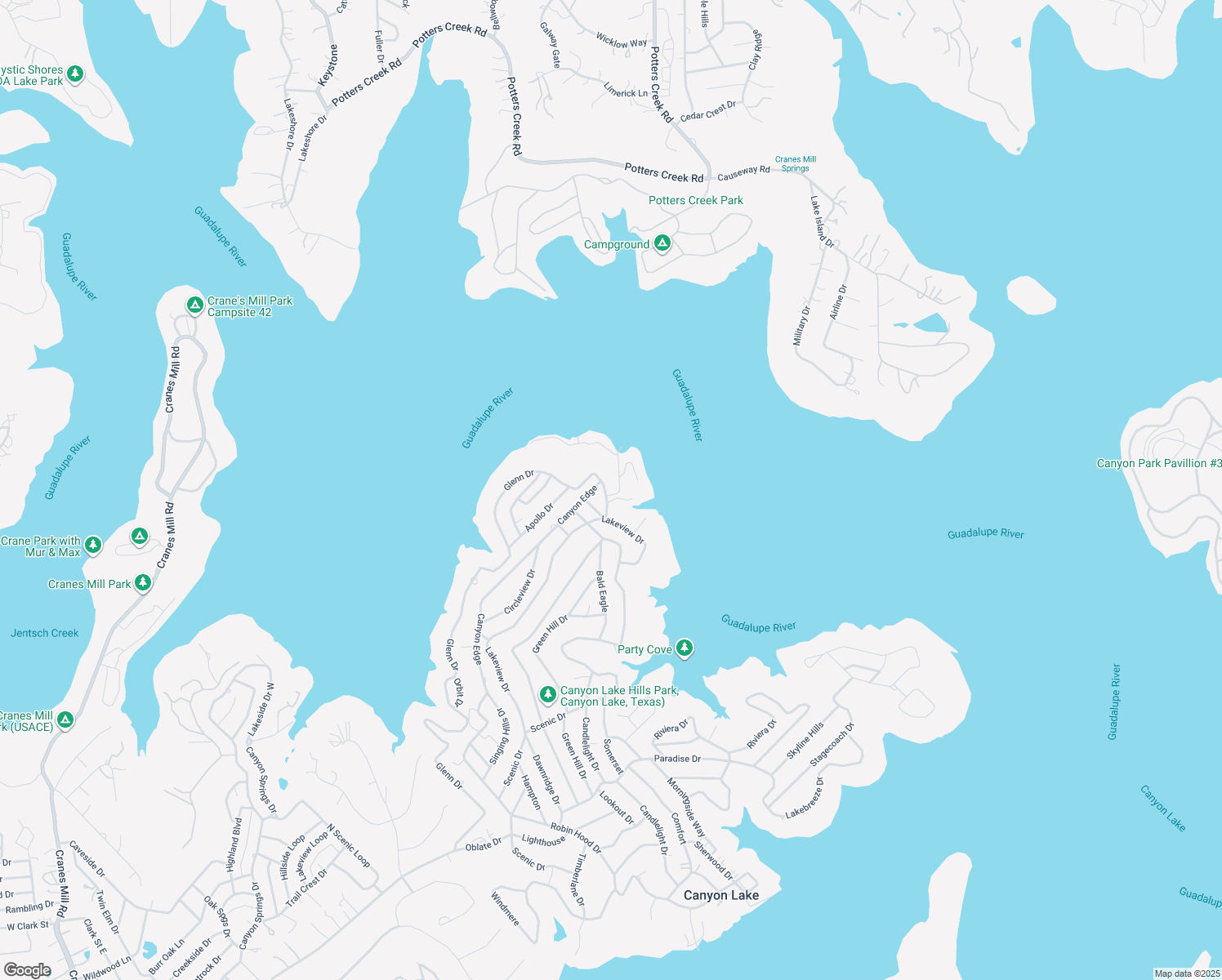 map of restaurants, bars, coffee shops, grocery stores, and more near 872 Ledgerock Dr in Canyon Lake