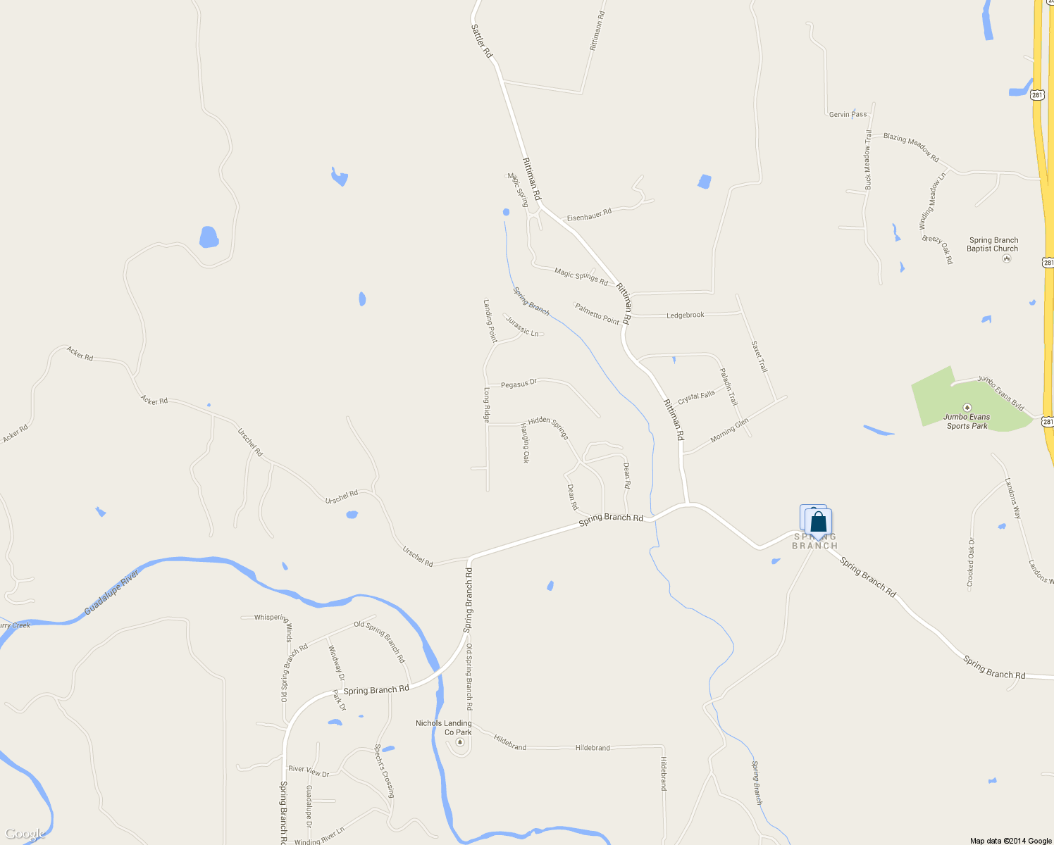 map of restaurants, bars, coffee shops, grocery stores, and more near 440 Hidden Springs in Spring Branch