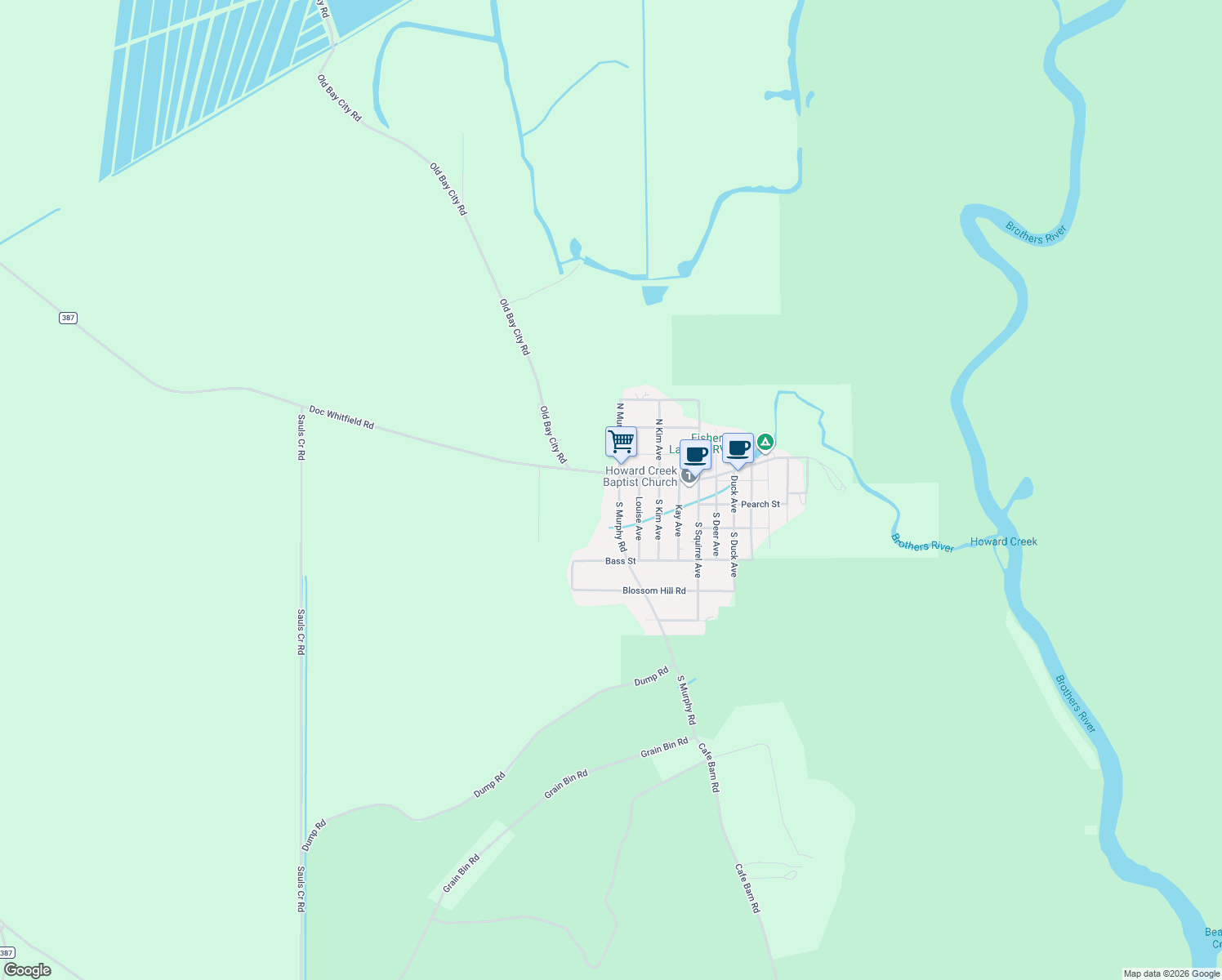 map of restaurants, bars, coffee shops, grocery stores, and more near 121 South Murphy Road in Wewahitchka