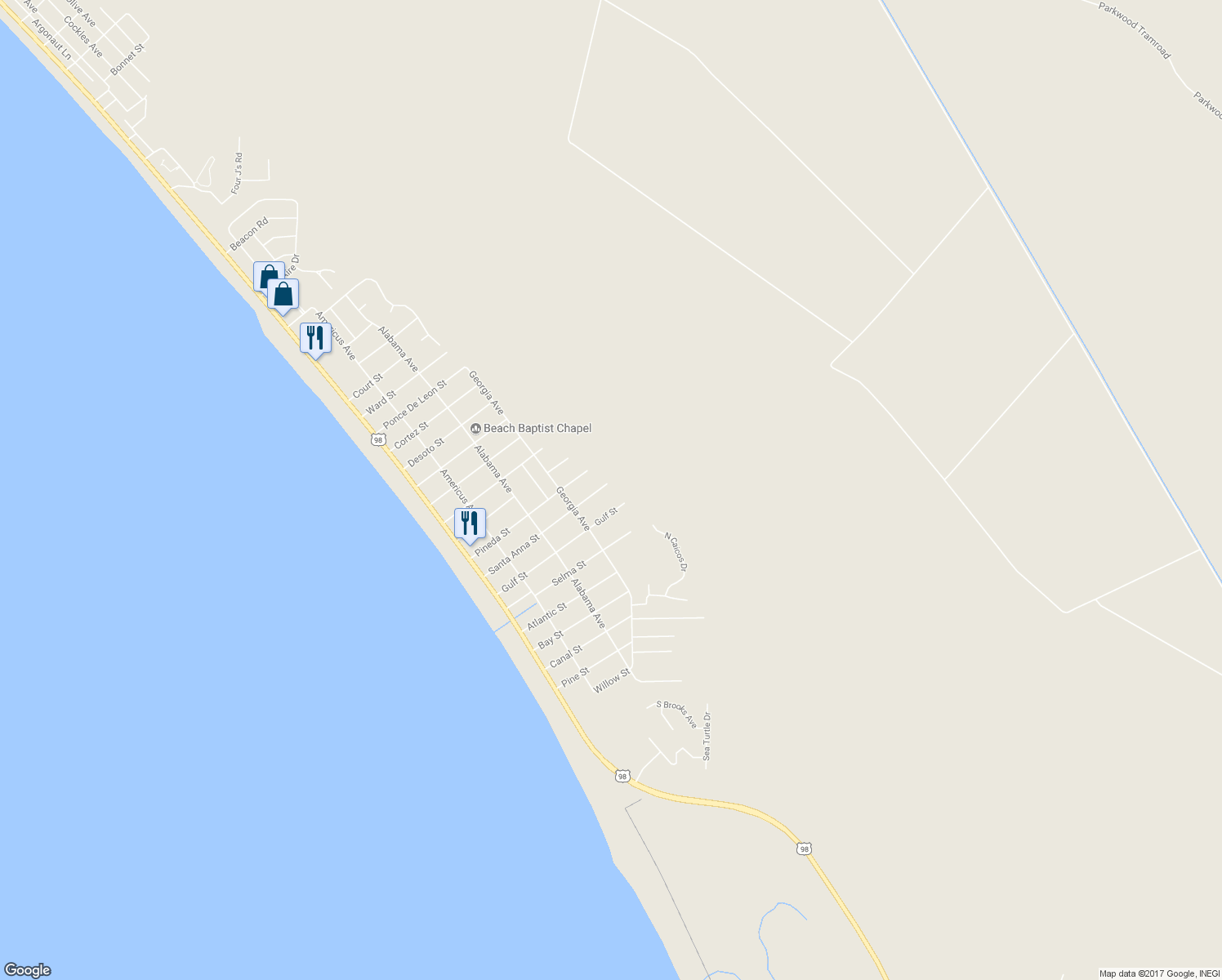 map of restaurants, bars, coffee shops, grocery stores, and more near 478 Santa Anna Street in Port St. Joe