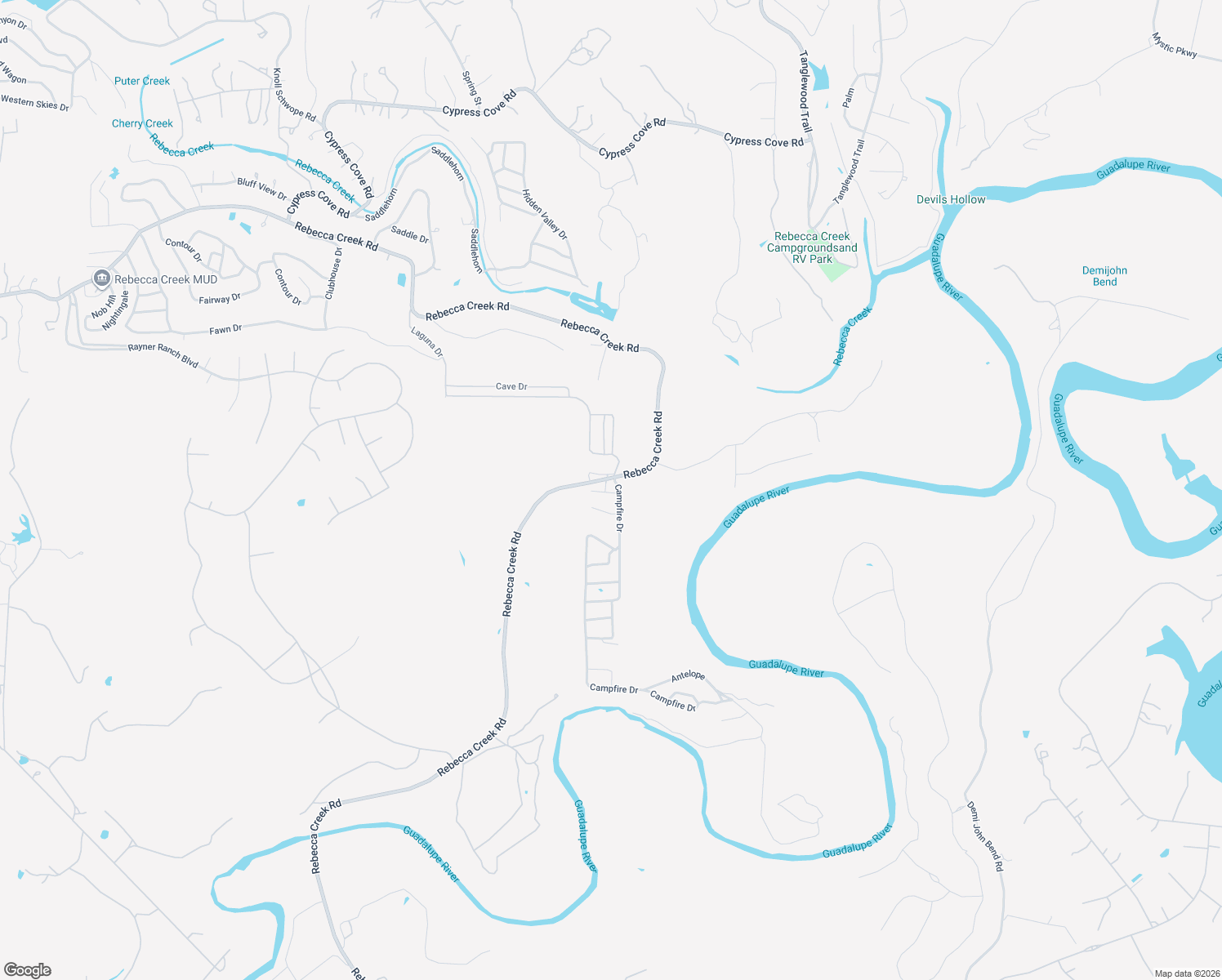 map of restaurants, bars, coffee shops, grocery stores, and more near 116 Raccoon Pass in Spring Branch