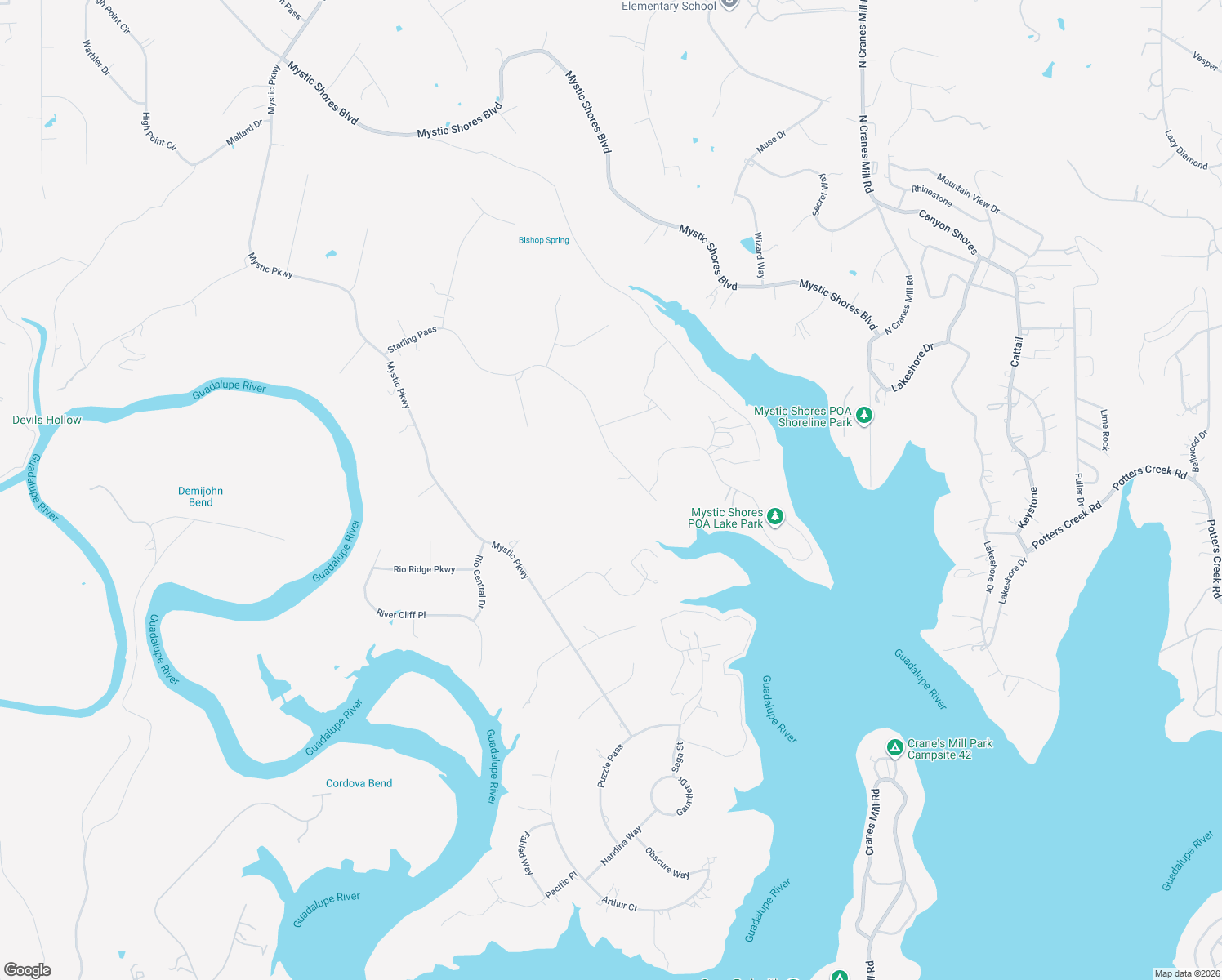 map of restaurants, bars, coffee shops, grocery stores, and more near 416 Starling Pass in Spring Branch