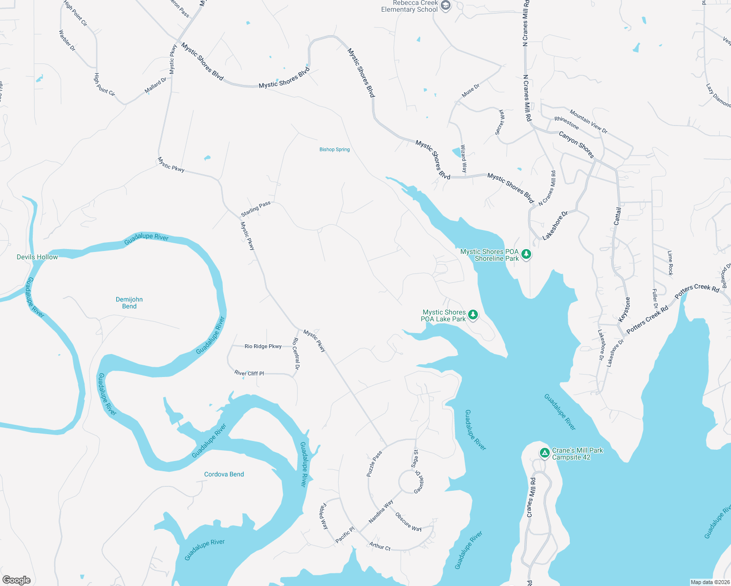 map of restaurants, bars, coffee shops, grocery stores, and more near 416 Starling Pass in Spring Branch