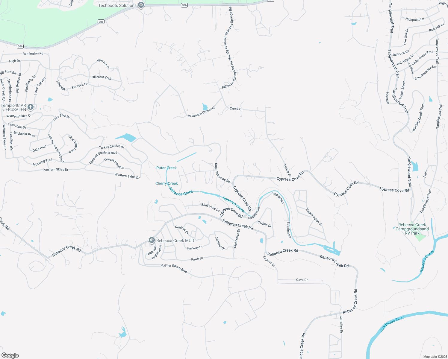map of restaurants, bars, coffee shops, grocery stores, and more near Knoll Schwope Road in Spring Branch
