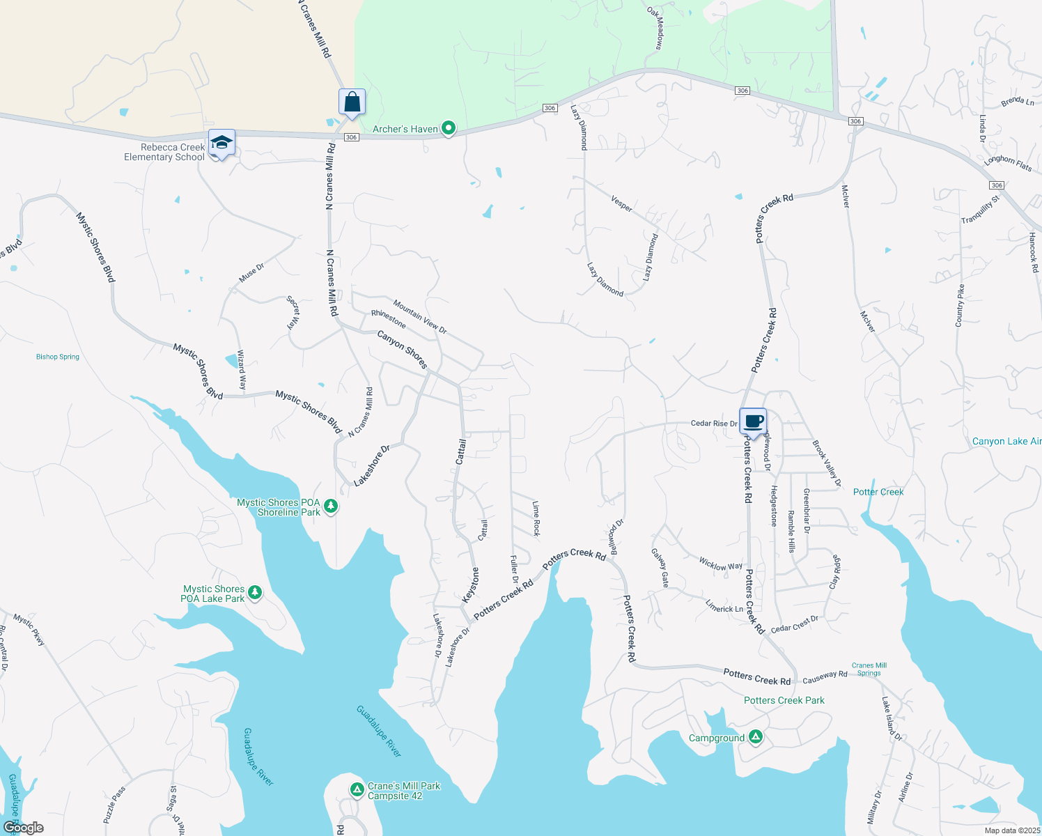 map of restaurants, bars, coffee shops, grocery stores, and more near 667 Cactus Flower in Canyon Lake