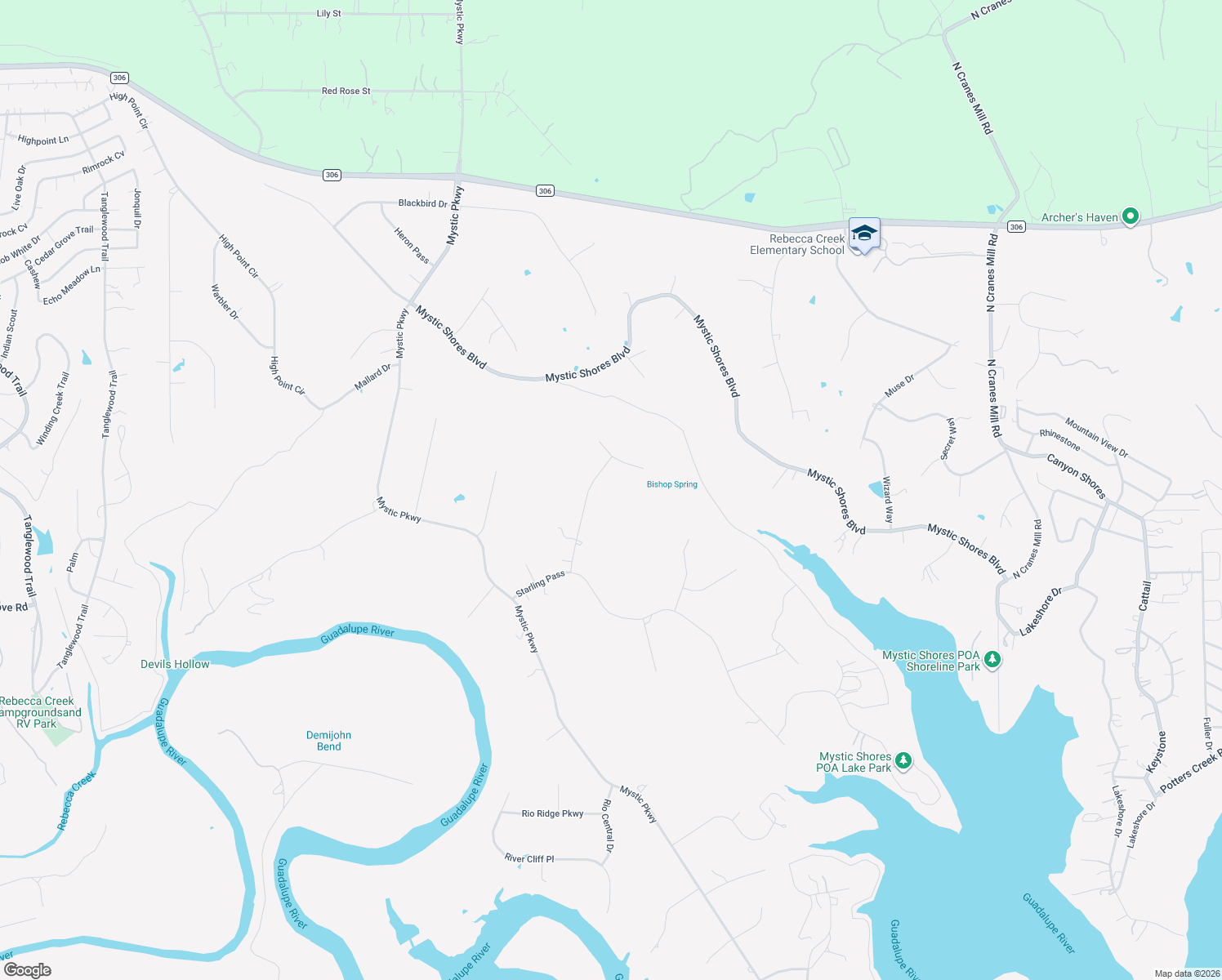 map of restaurants, bars, coffee shops, grocery stores, and more near 1090 Star Ridge in Spring Branch