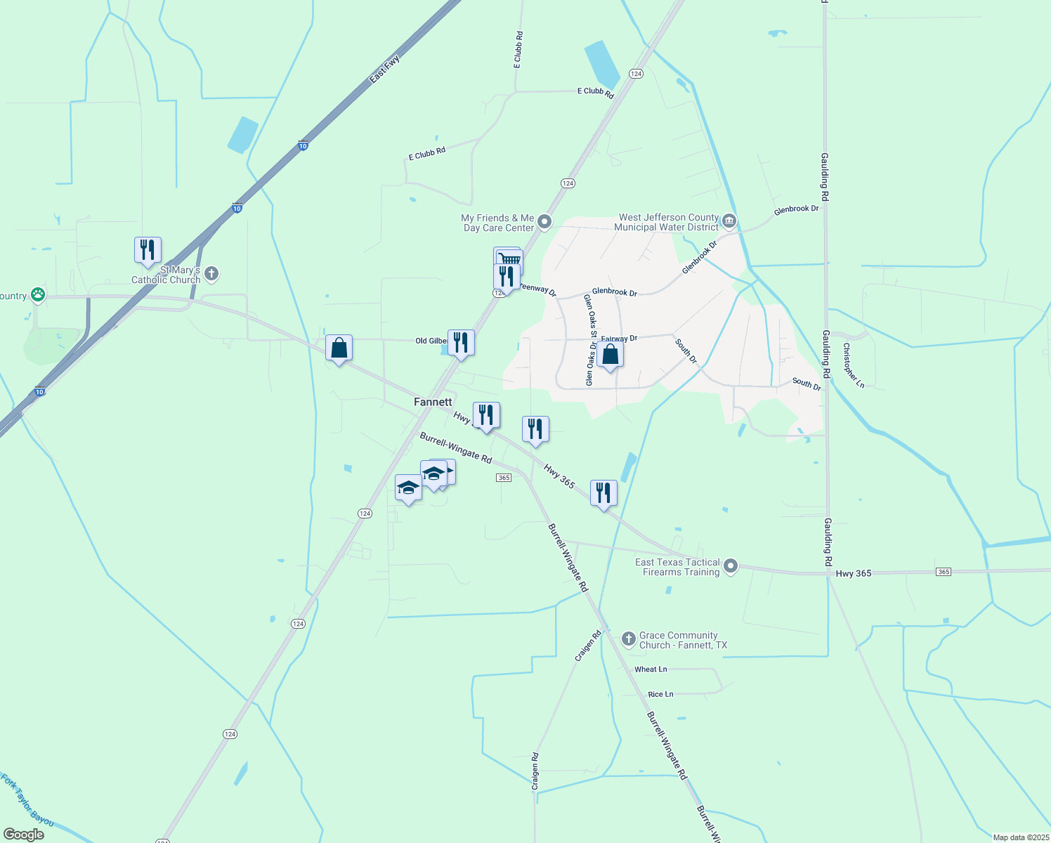 map of restaurants, bars, coffee shops, grocery stores, and more near 11148 Wiggins Rd in Beaumont