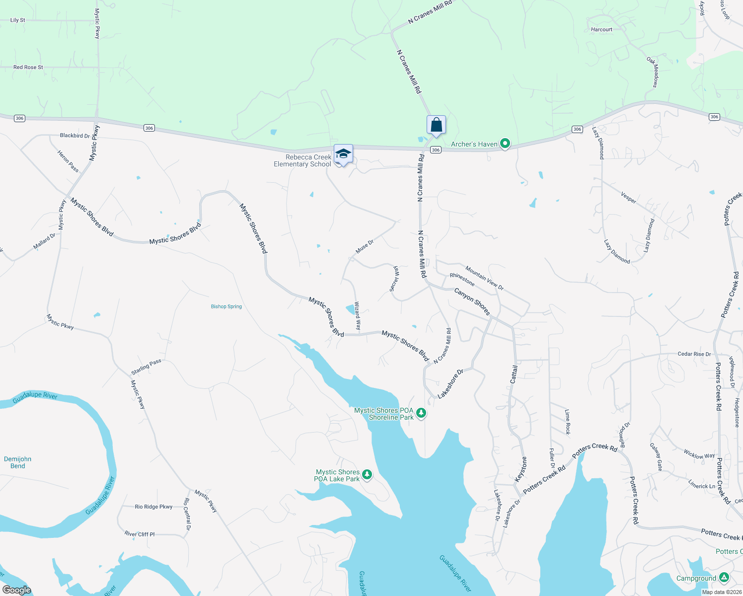 map of restaurants, bars, coffee shops, grocery stores, and more near 172 Merlin Court in Spring Branch