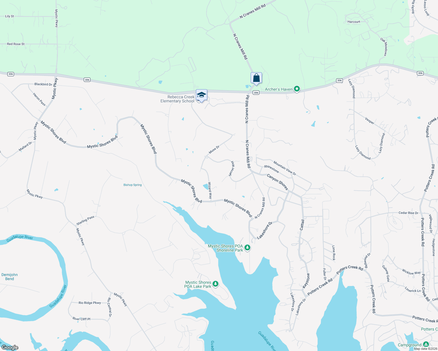 map of restaurants, bars, coffee shops, grocery stores, and more near 172 Merlin Ct in Spring Branch