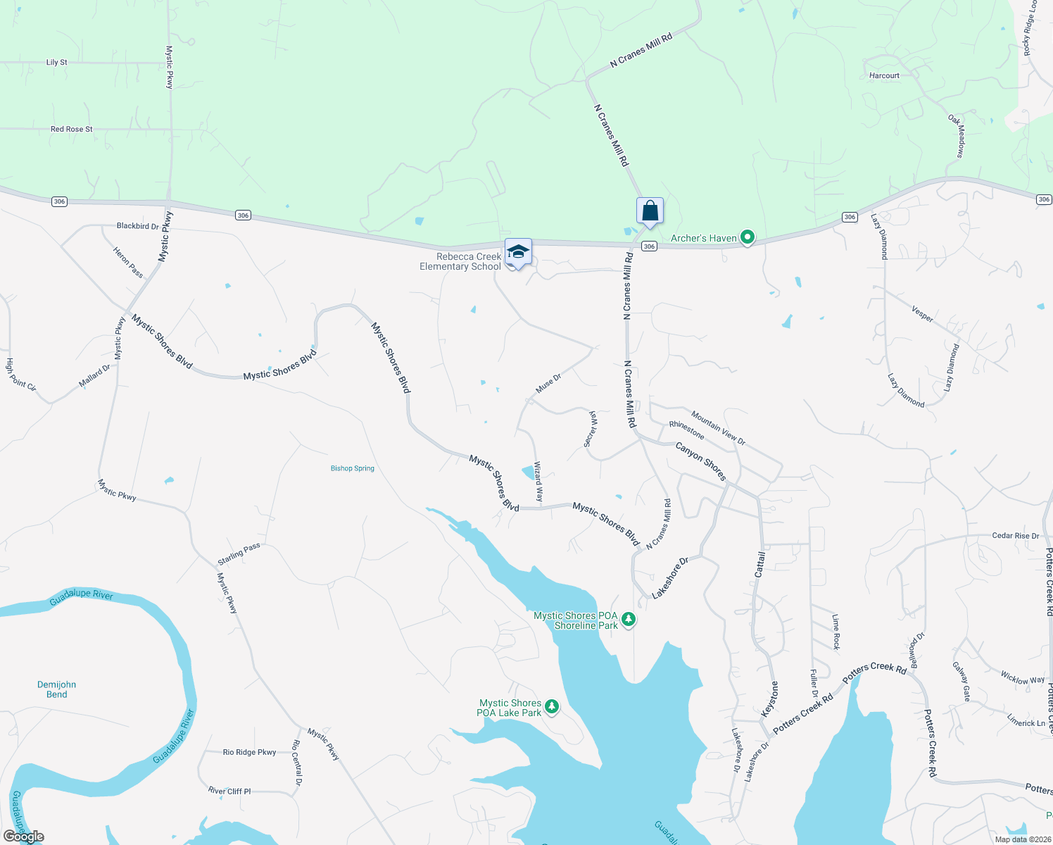 map of restaurants, bars, coffee shops, grocery stores, and more near 359 Muse Dr in Spring Branch