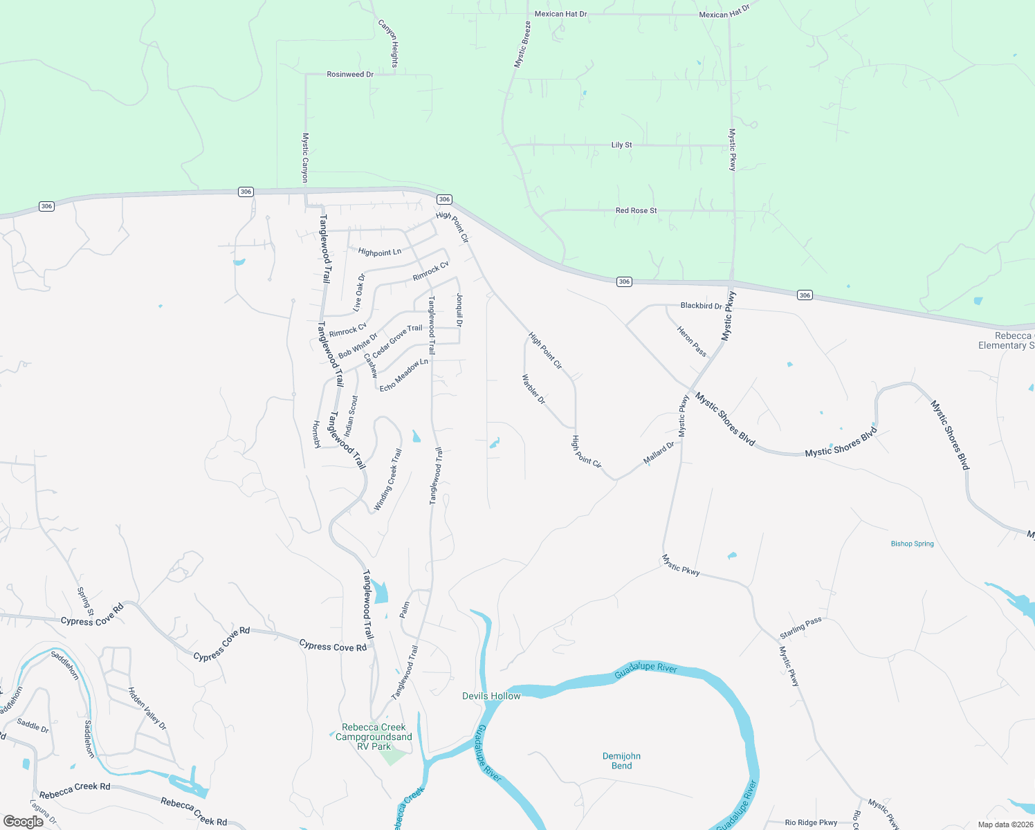 map of restaurants, bars, coffee shops, grocery stores, and more near 352 Warbler Drive in Spring Branch