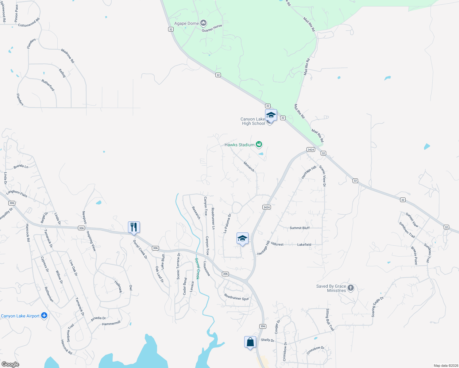 map of restaurants, bars, coffee shops, grocery stores, and more near 1031 Parton Road in Fischer