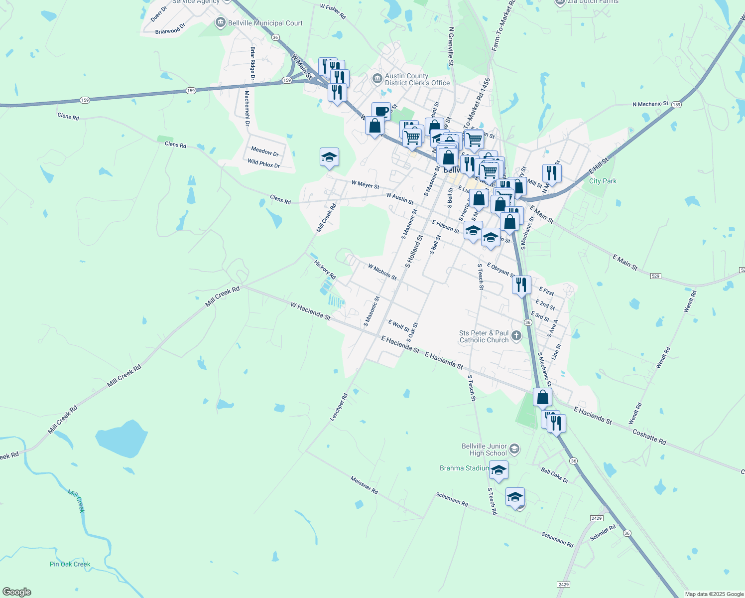 map of restaurants, bars, coffee shops, grocery stores, and more near 2002 Royal Court in Bellville