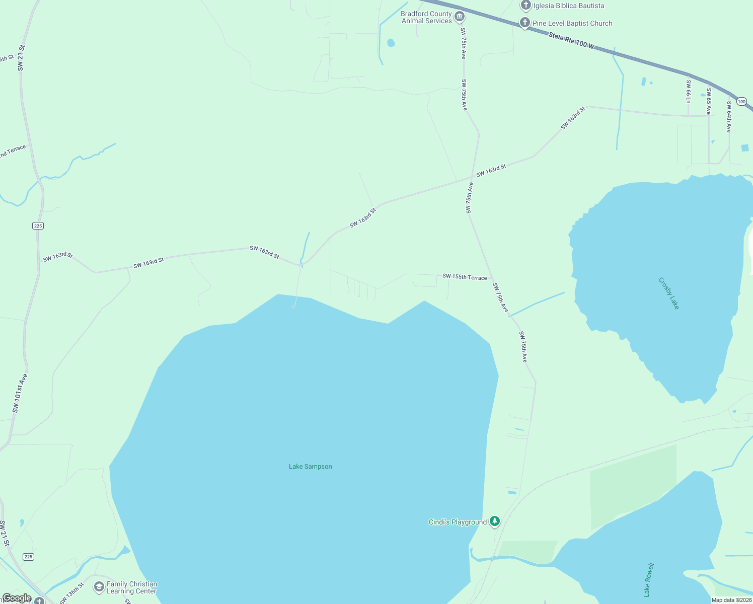map of restaurants, bars, coffee shops, grocery stores, and more near 8272 Southwest 155th Way in Starke