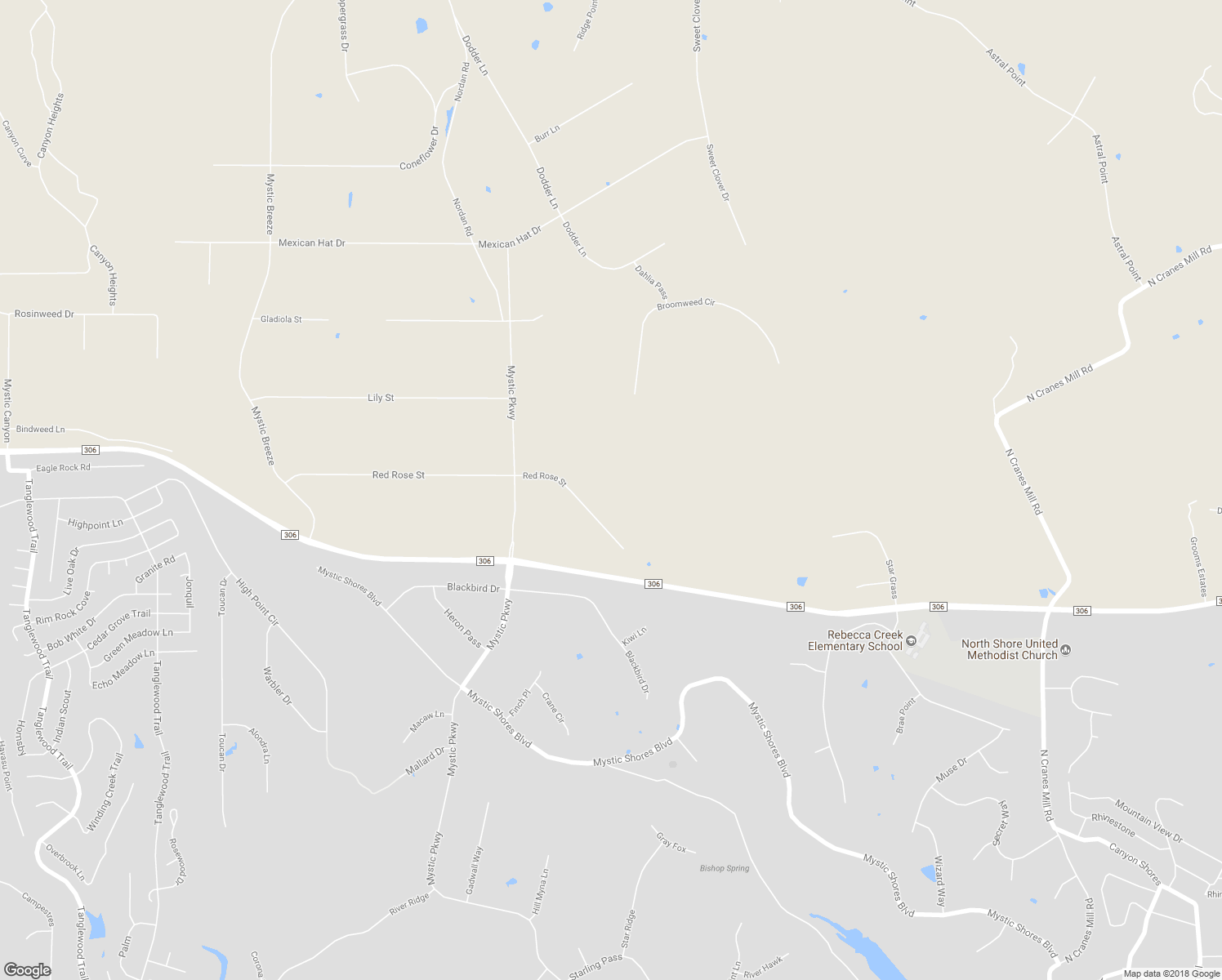 map of restaurants, bars, coffee shops, grocery stores, and more near 505 Red Rose Street in Spring Branch