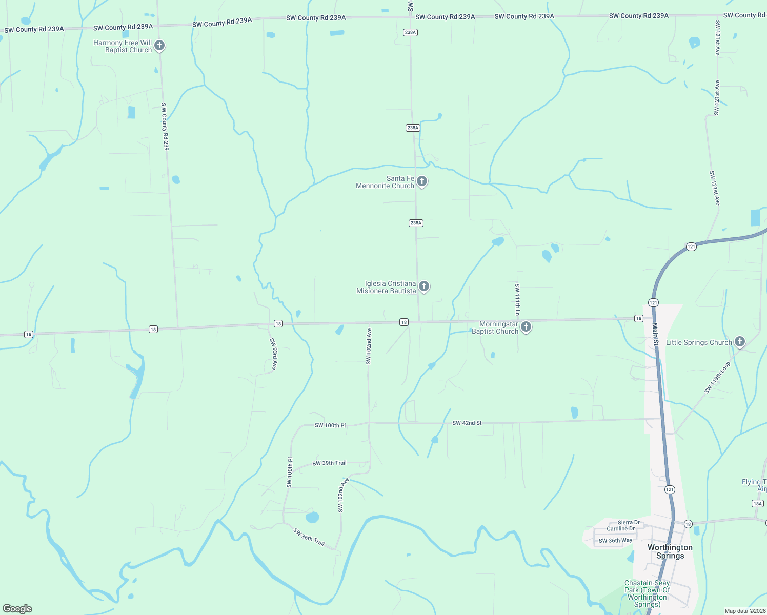 map of restaurants, bars, coffee shops, grocery stores, and more near 4836 Southwest 105th Court in Lake Butler