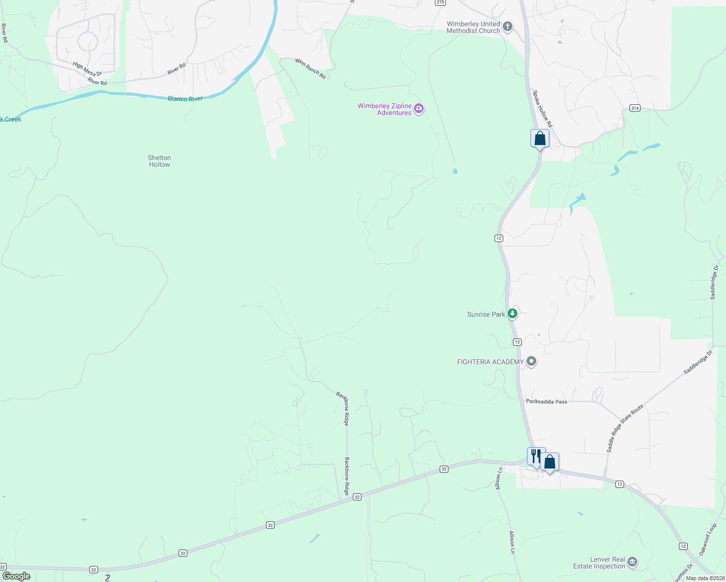 map of restaurants, bars, coffee shops, grocery stores, and more near 1962 Backbone Ridge in San Marcos