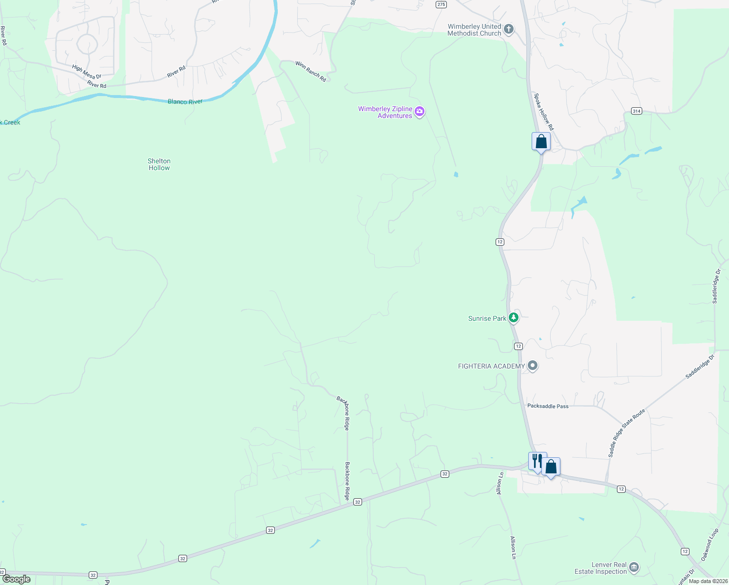 map of restaurants, bars, coffee shops, grocery stores, and more near 1962 Backbone Ridge in San Marcos