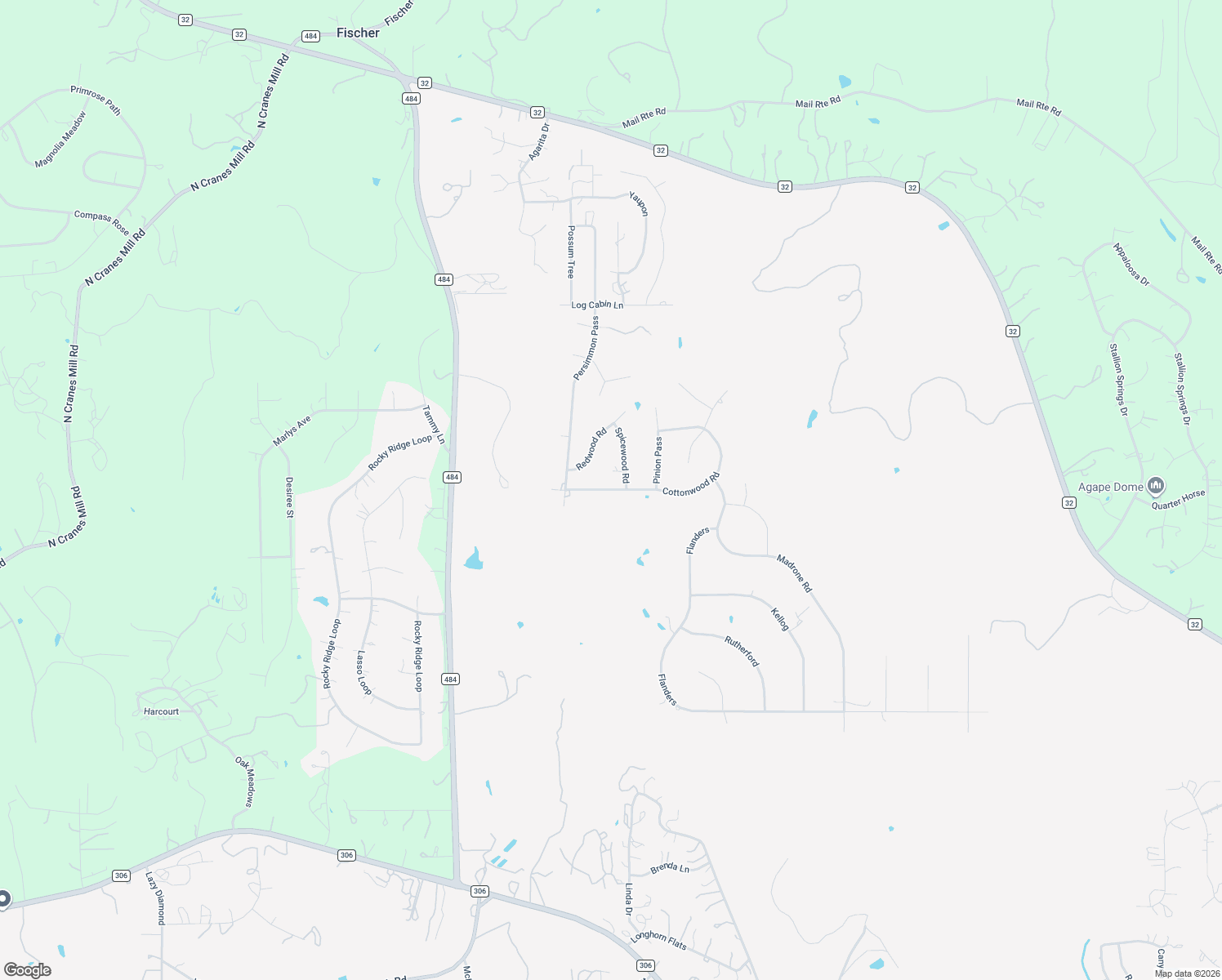 map of restaurants, bars, coffee shops, grocery stores, and more near 1455 Cottonwood Road in Fischer