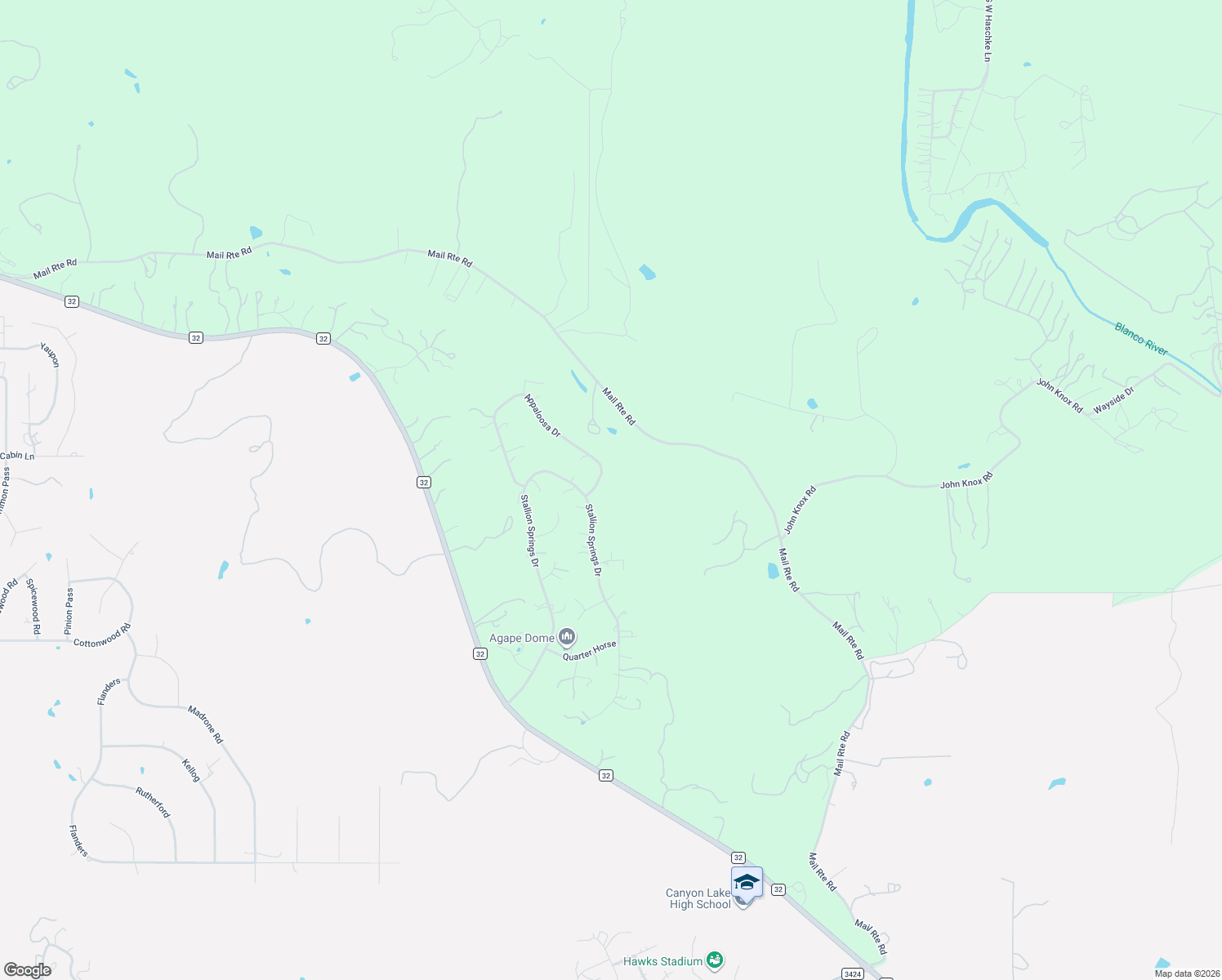 map of restaurants, bars, coffee shops, grocery stores, and more near 933 Appaloosa Drive in Fischer